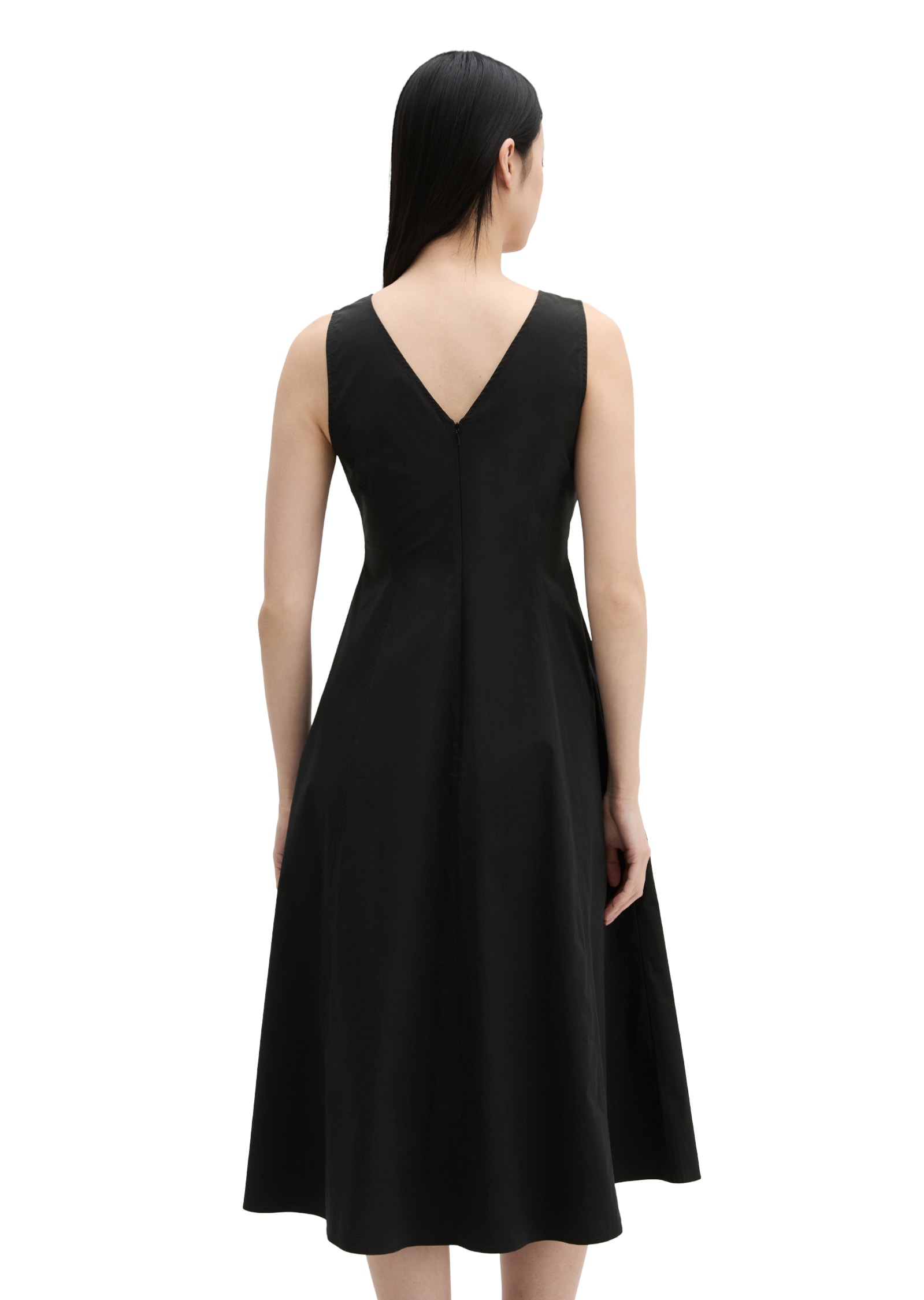 Marc O'Polo Sommerkleid Eingrifftaschen mit ausgestelltem Rock aus Popeline-Stretch
