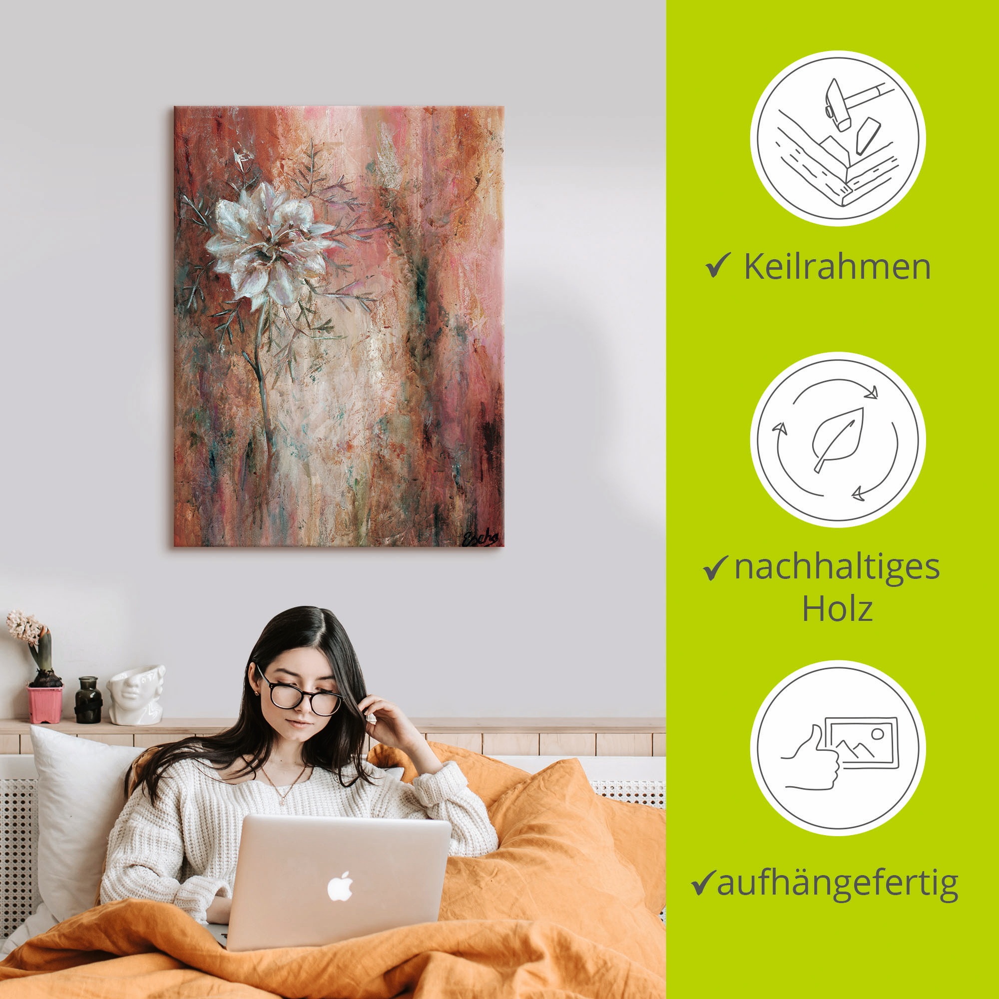 Artland Leinwandbild »Schwarzkümmel I« 1 Stk. tlg. auf Keilrahmen gespannt