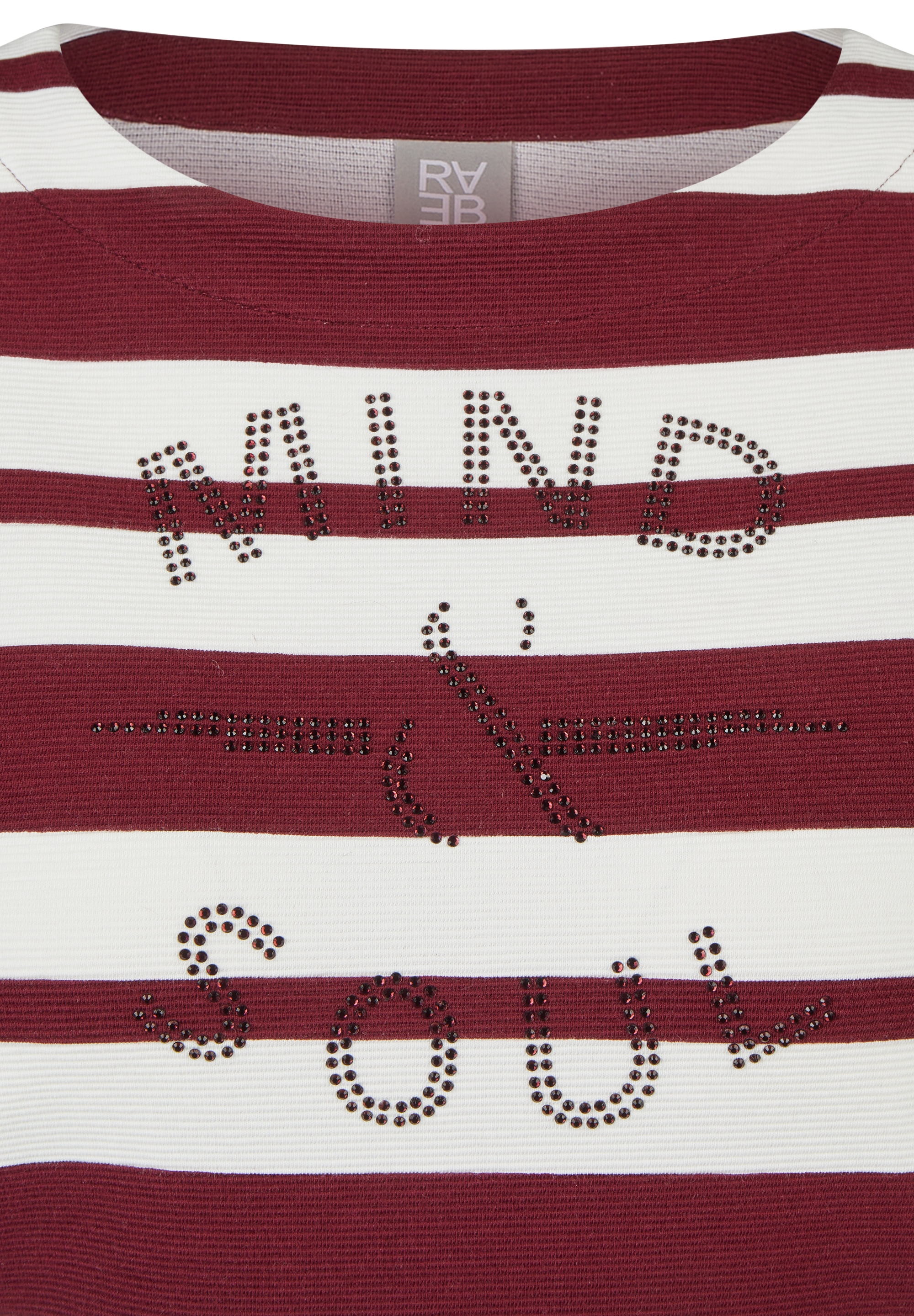 Rabe T-shirt à manches 3/4 design rayé avec strass