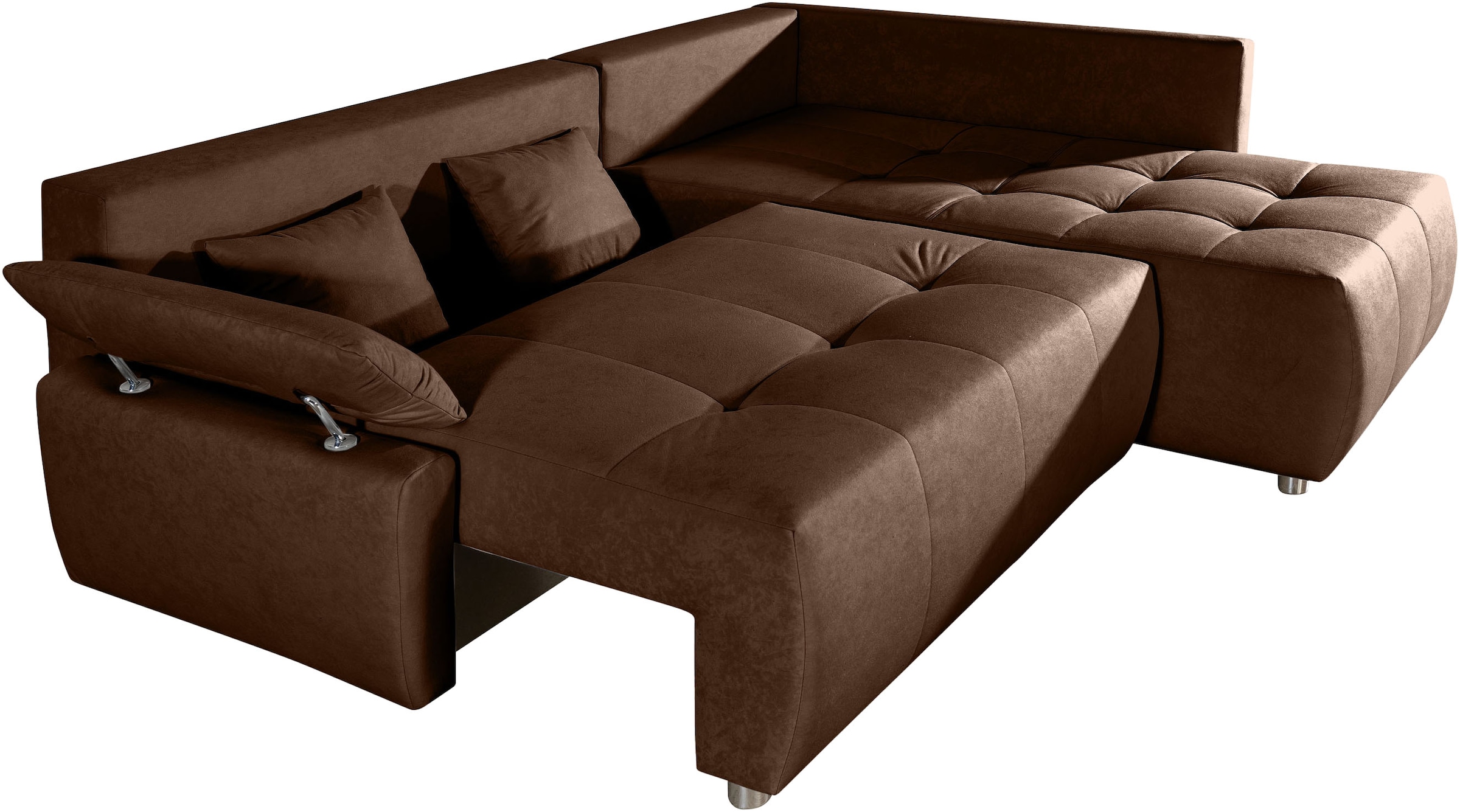 COLLECTION AB Canapé d'angle »Funtastic, Breite 213 cm« avec fonction sommeil, coffre de lit, réglage des accoudoirs et ressorts Bonnell