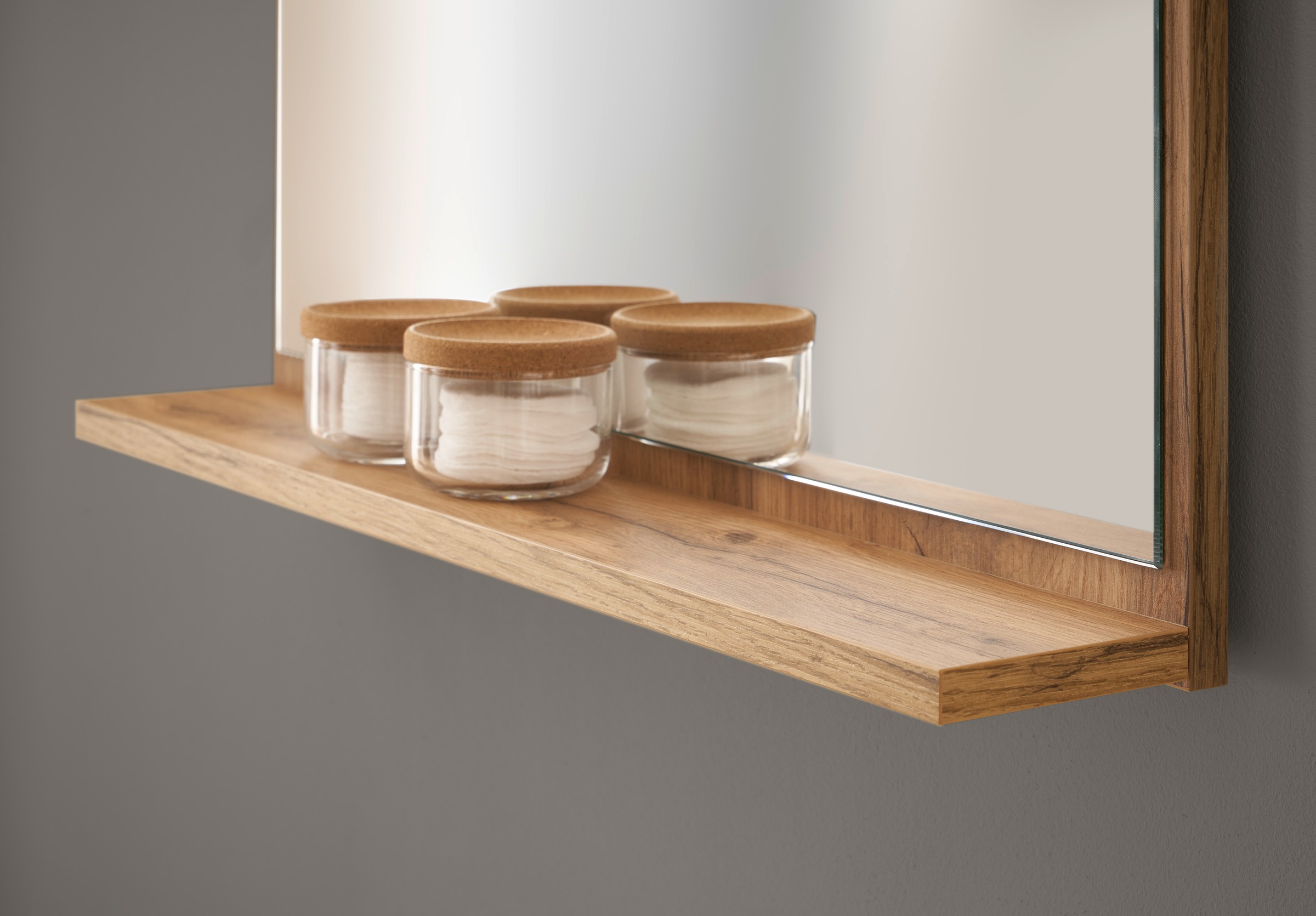 INOSIGN Miroir de salle de bain »CITY/GIRON, Spiegel in Wotan Eiche, Wandspiegel im zeitlosen Design« mit Ablagefläche, 60 cm breit