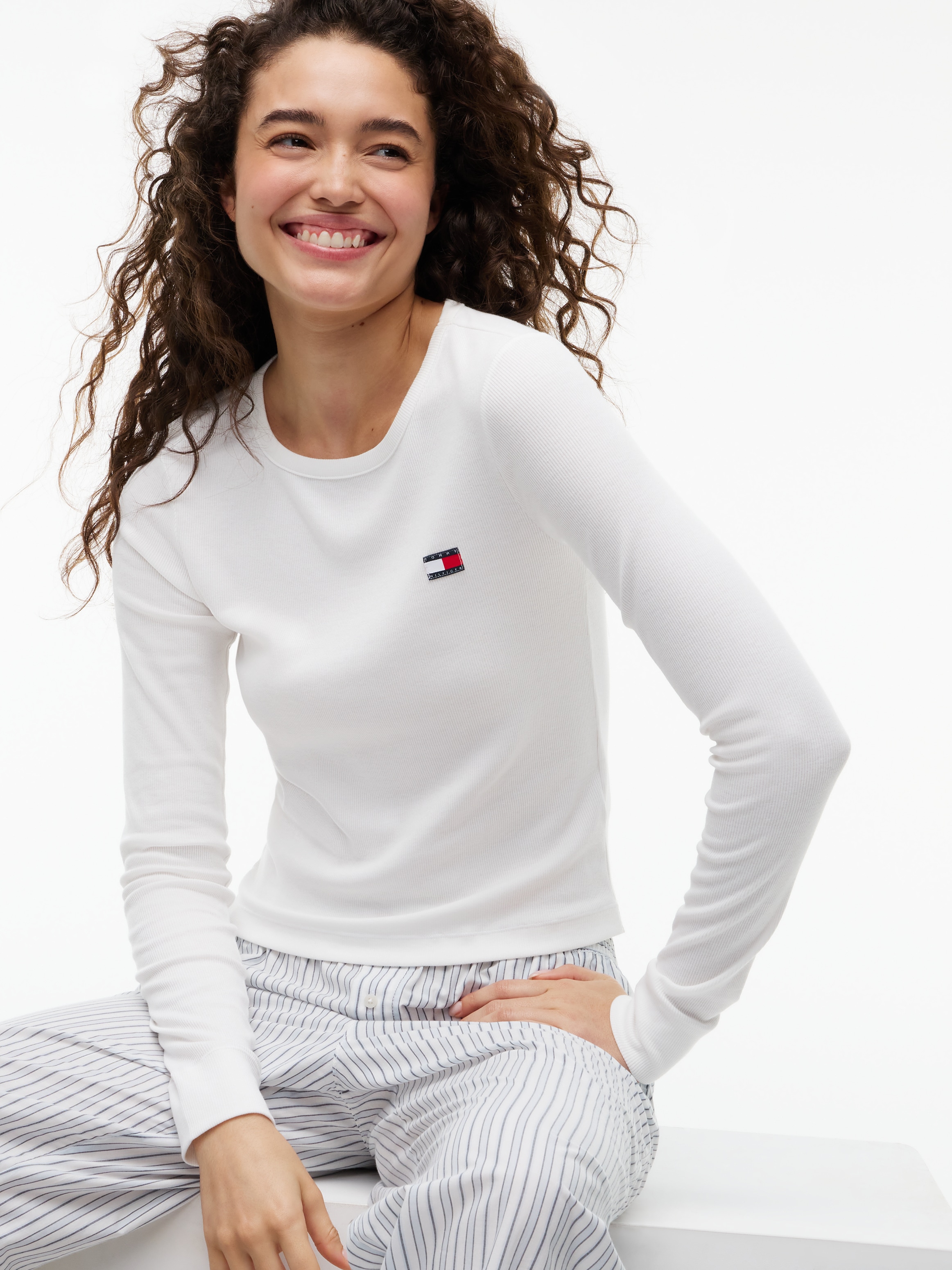 Tommy Hilfiger Underwear Langarmshirt »LS RIB T-SHIRT« in Rippstruktur, Rundhals