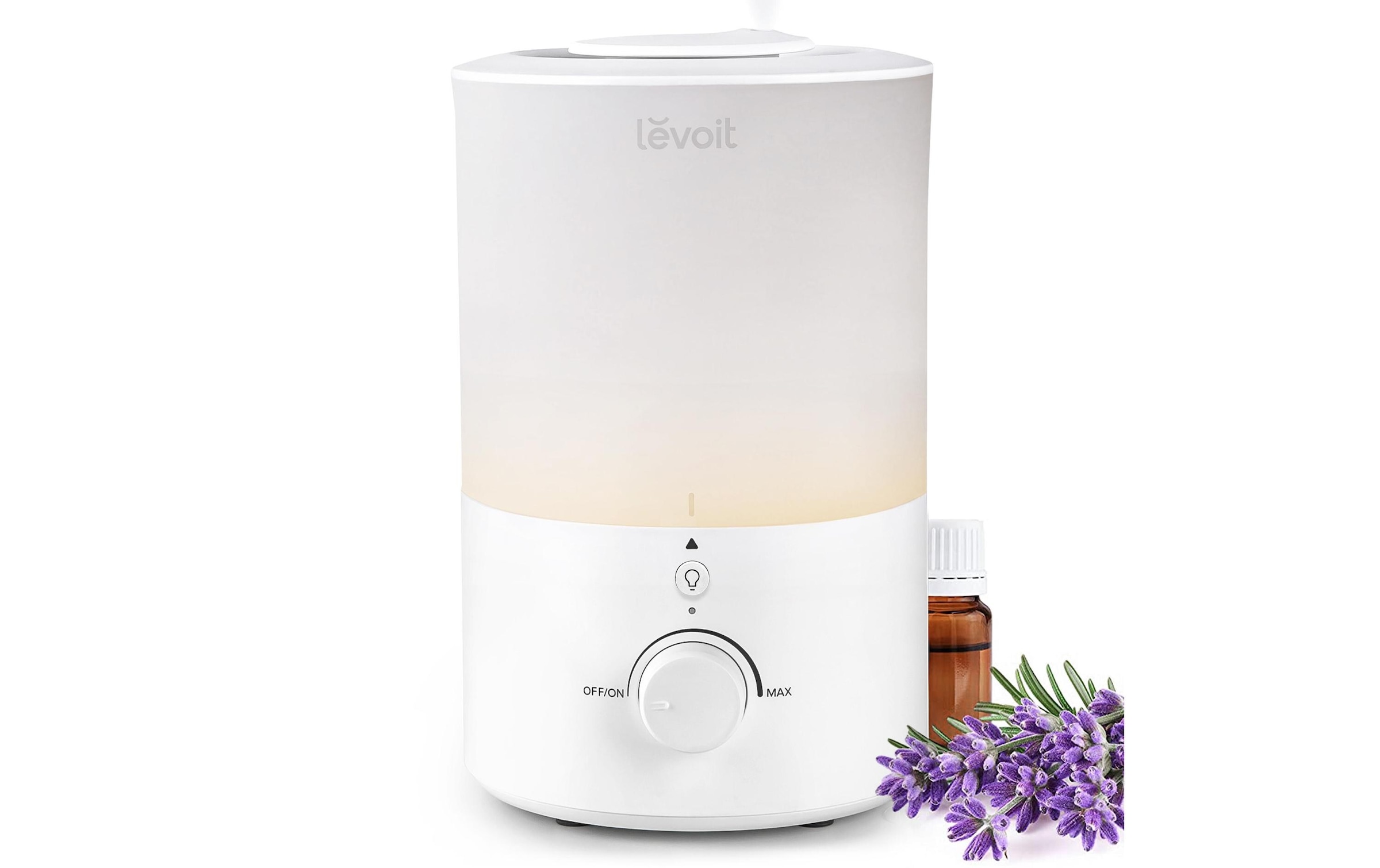 Levoit Luftbefeuchter »Dual 150 Ultrasonic Cool Mist Humidifier« 3 l Wassertank Top-Fill, 3 l, mit Nachtlicht, 25 Std. Laufzeit, spülmaschinenfest