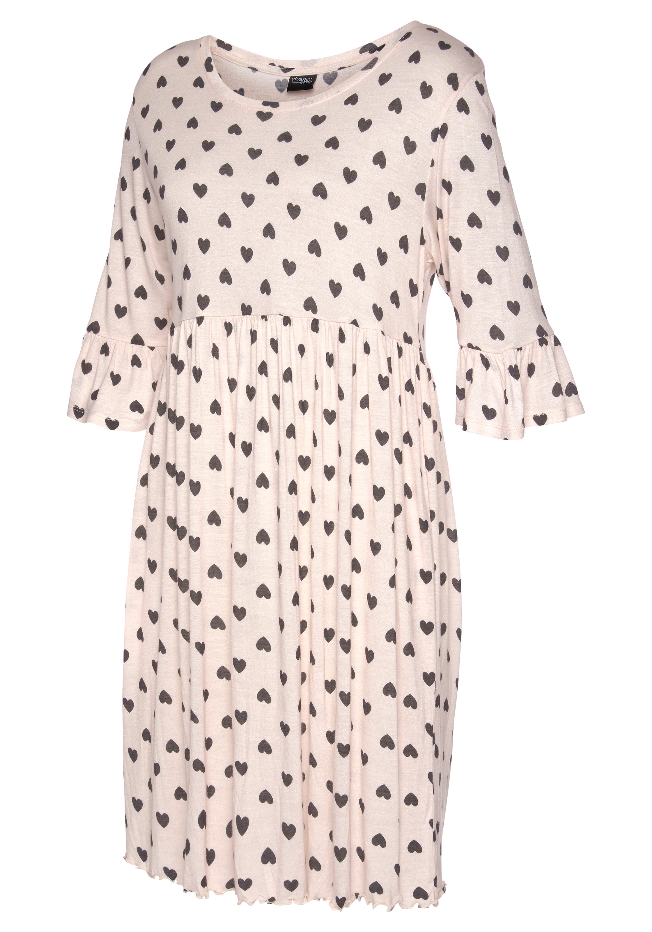 Vivance Dreams Nachthemd mit Kräuselsäumen