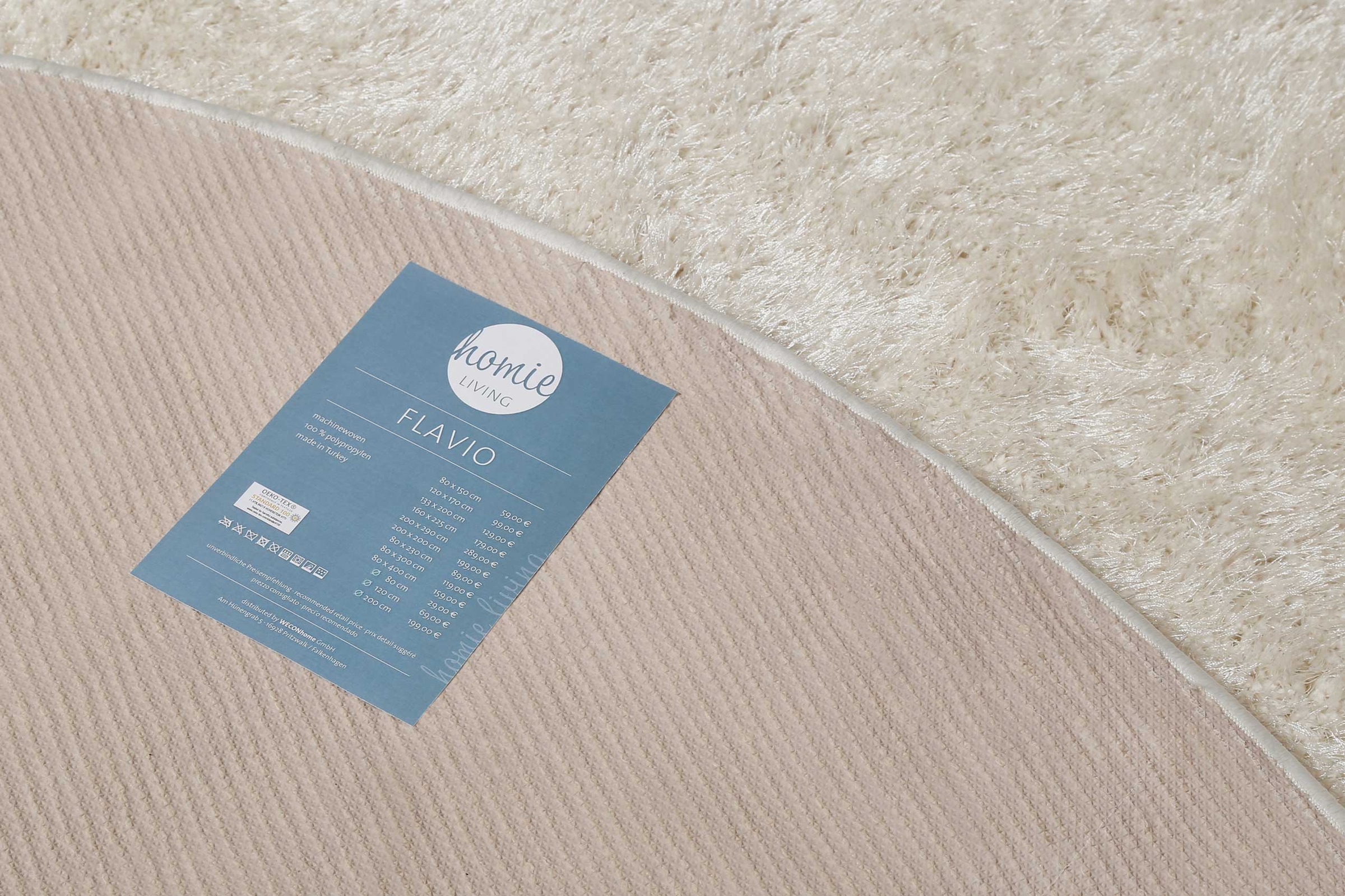 Homie Living Tapis »Flavio« Rond 30 mm Höhe Hochflor, gewebt, weich, uni, Wohnzimmer, Schlafzimmer, waschbar