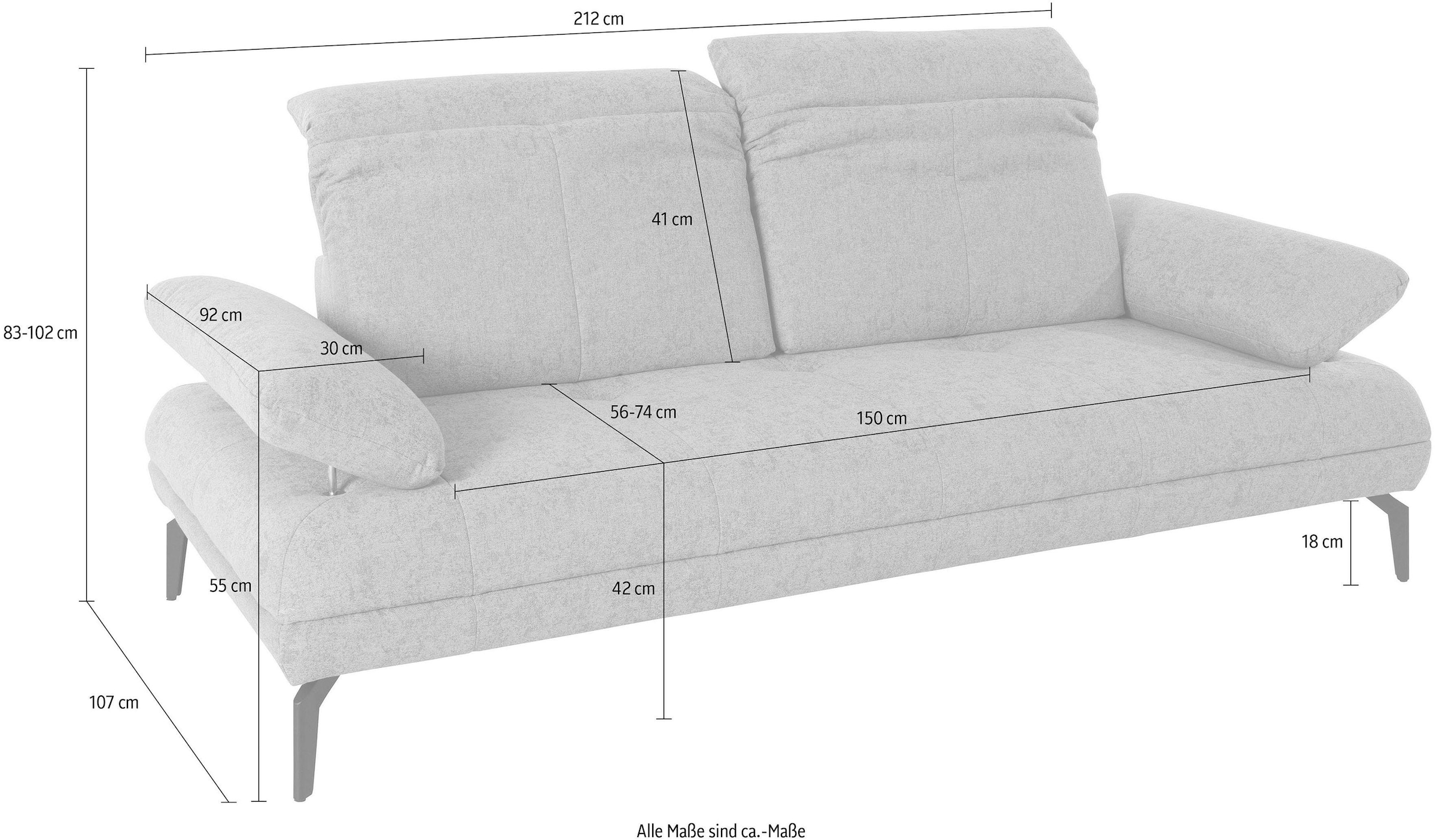 andas 2-Sitzer »Stenlille« incl. Sitztiefen-, Kopfteil- und Armteilverstellung