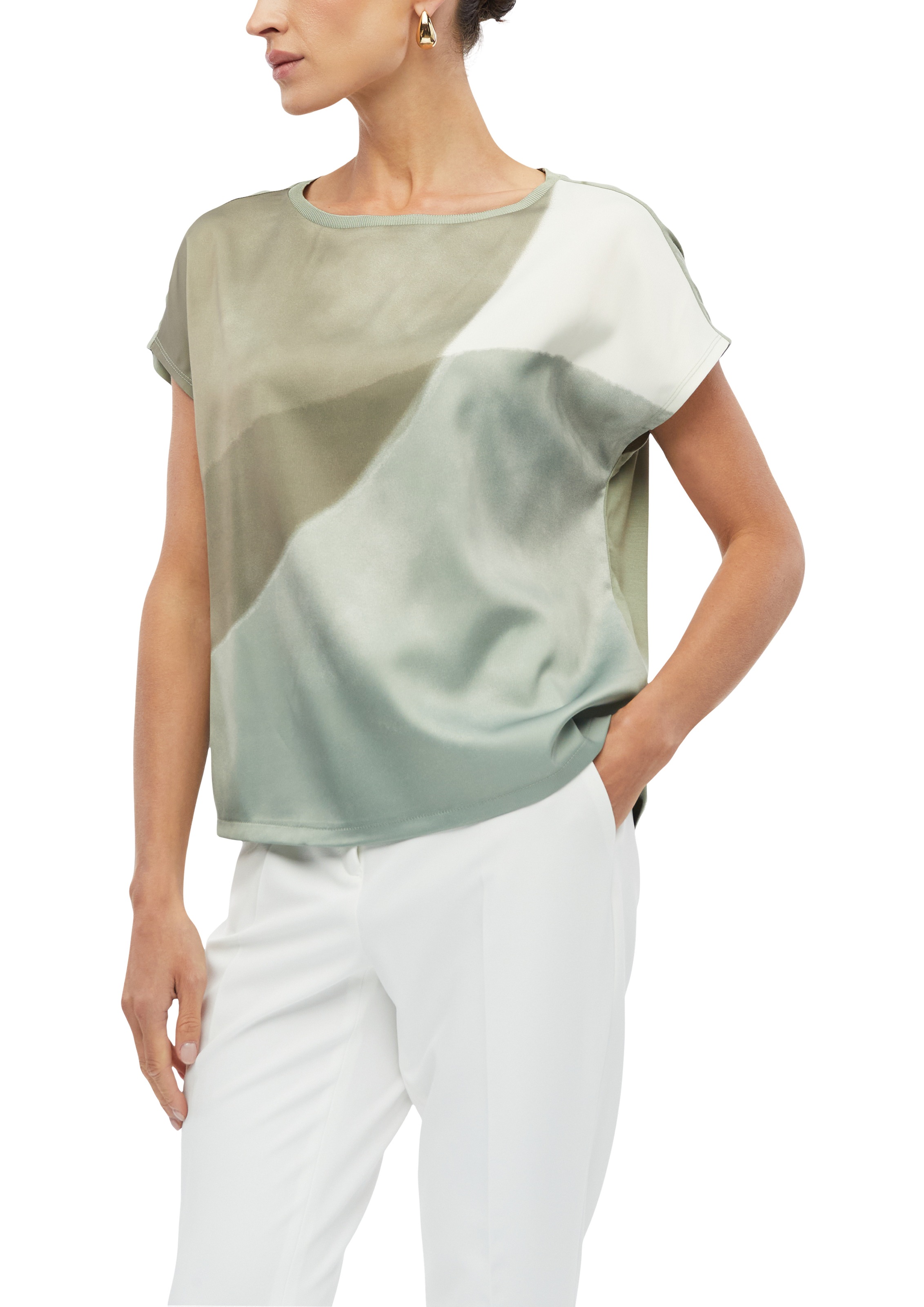 s.Oliver BLACK LABEL Kurzarmshirt Sommershirt mit grafischem Muster