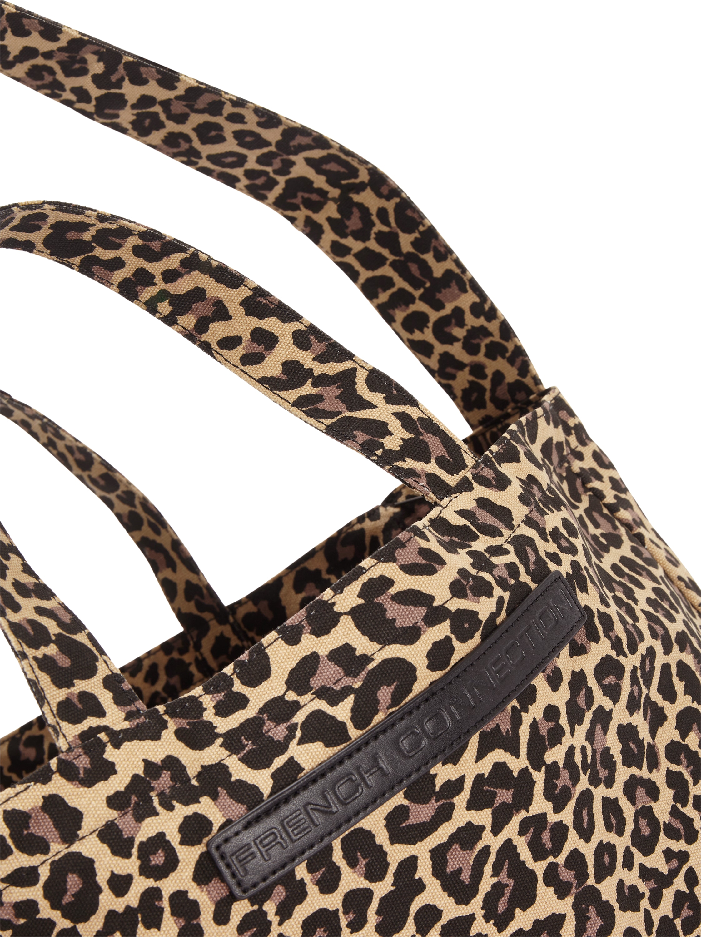 French Connection Shopper »Sommertasche, Badetasche, Schultertasche, Einkaufstasche, Tragetasche« Strandtasche, Handtasche im Animal-Look mit zwei Henkellängen VEGAN