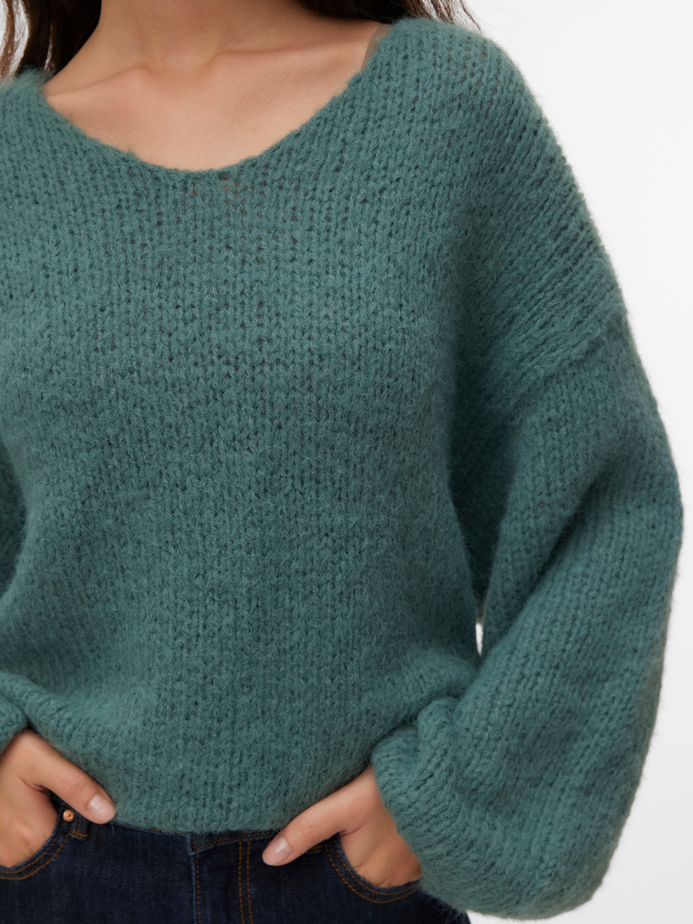 Vero Moda Pull en tricot »VMMAYBE LS 2WAY V-NECK PULLOVER NOOS« Kunstfaser, locker geschnitten, V-Ausschnitt