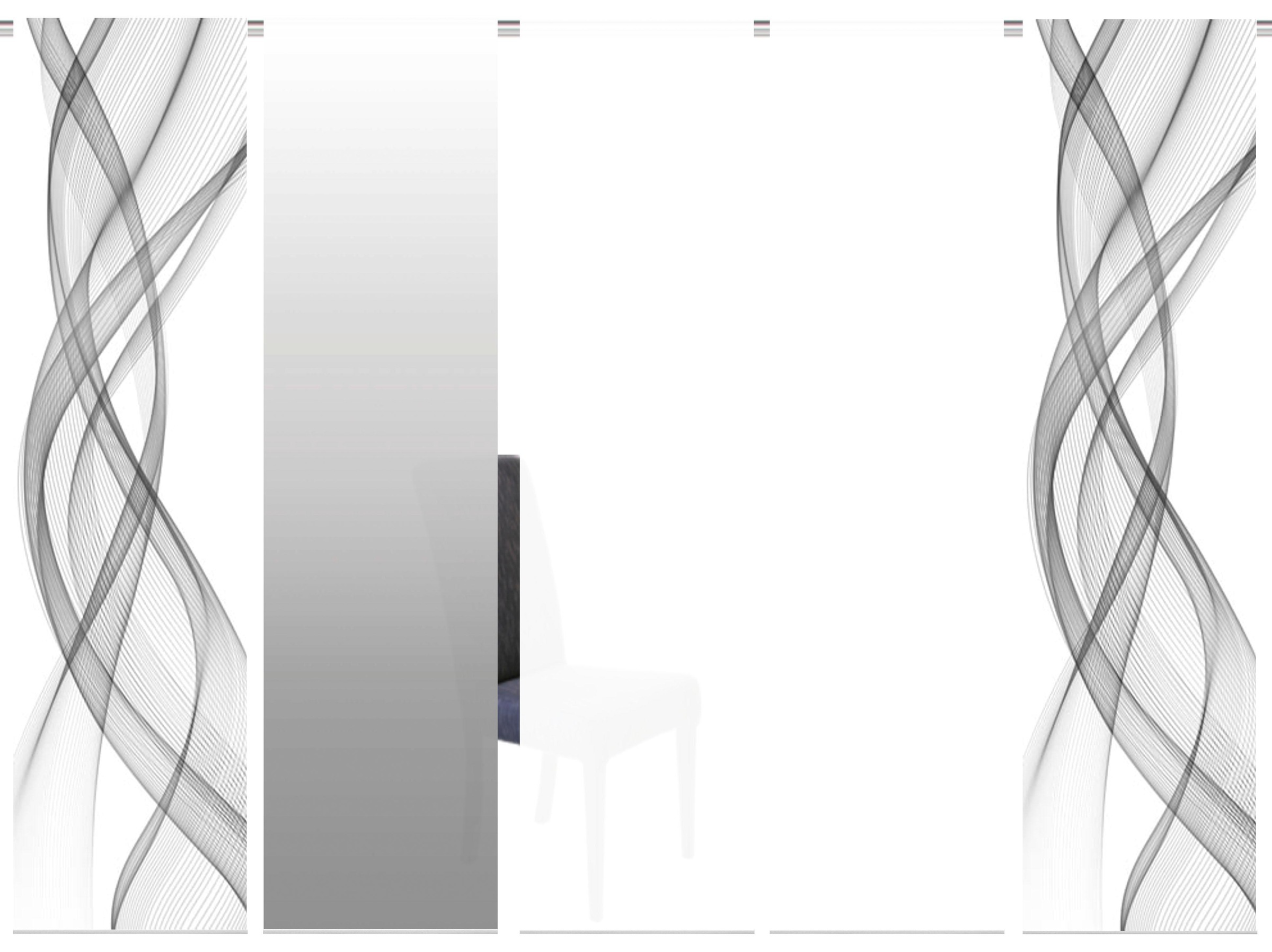 HOME WOHNIDEEN Rideau coulissant »FERROLA« Velcro 5 cuis tlg. HxB: 245x60, inkl. Befestigungszubehör