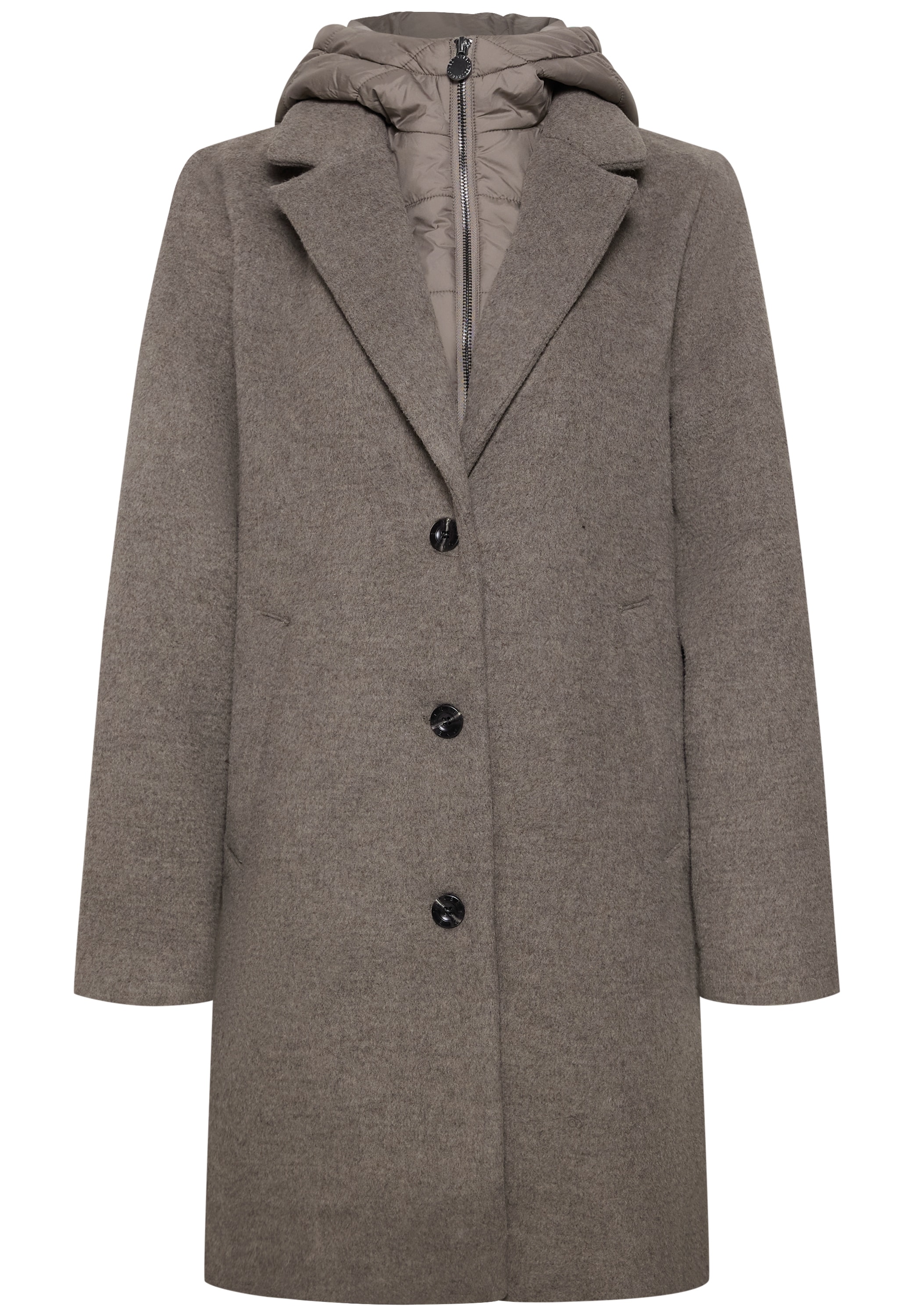 STREET ONE Veste en laine avec capuche Wollmantel / Reverskragen / mit Kapuze und Reissverschluss