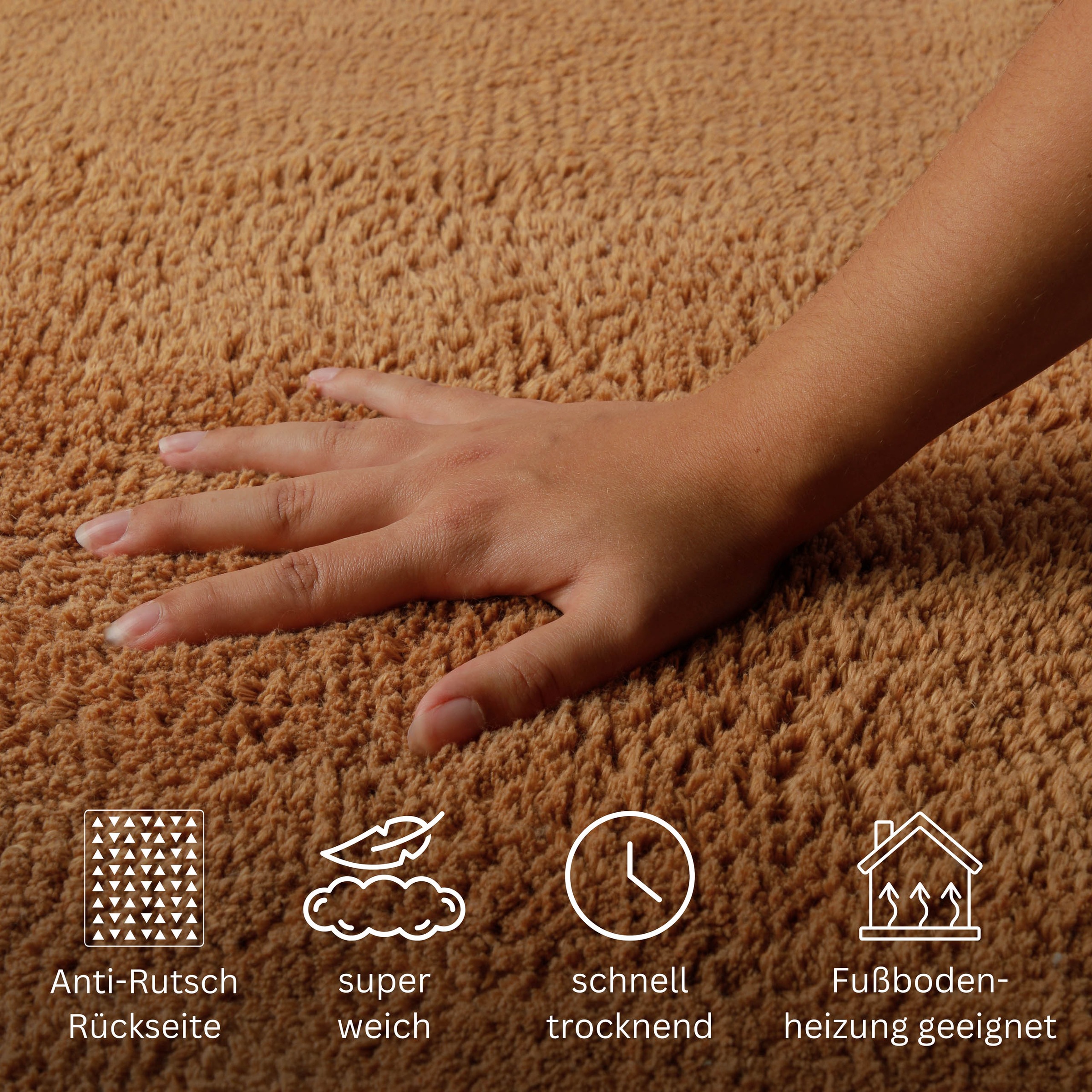 GOODproduct Badematte »Selenne« Höhe 20 mm rutschhemmend beschichtet fussbodenheizungsgeeignet Badteppich, getuftet, modern, Uni, antirutsch, flauschig, Baumwolle