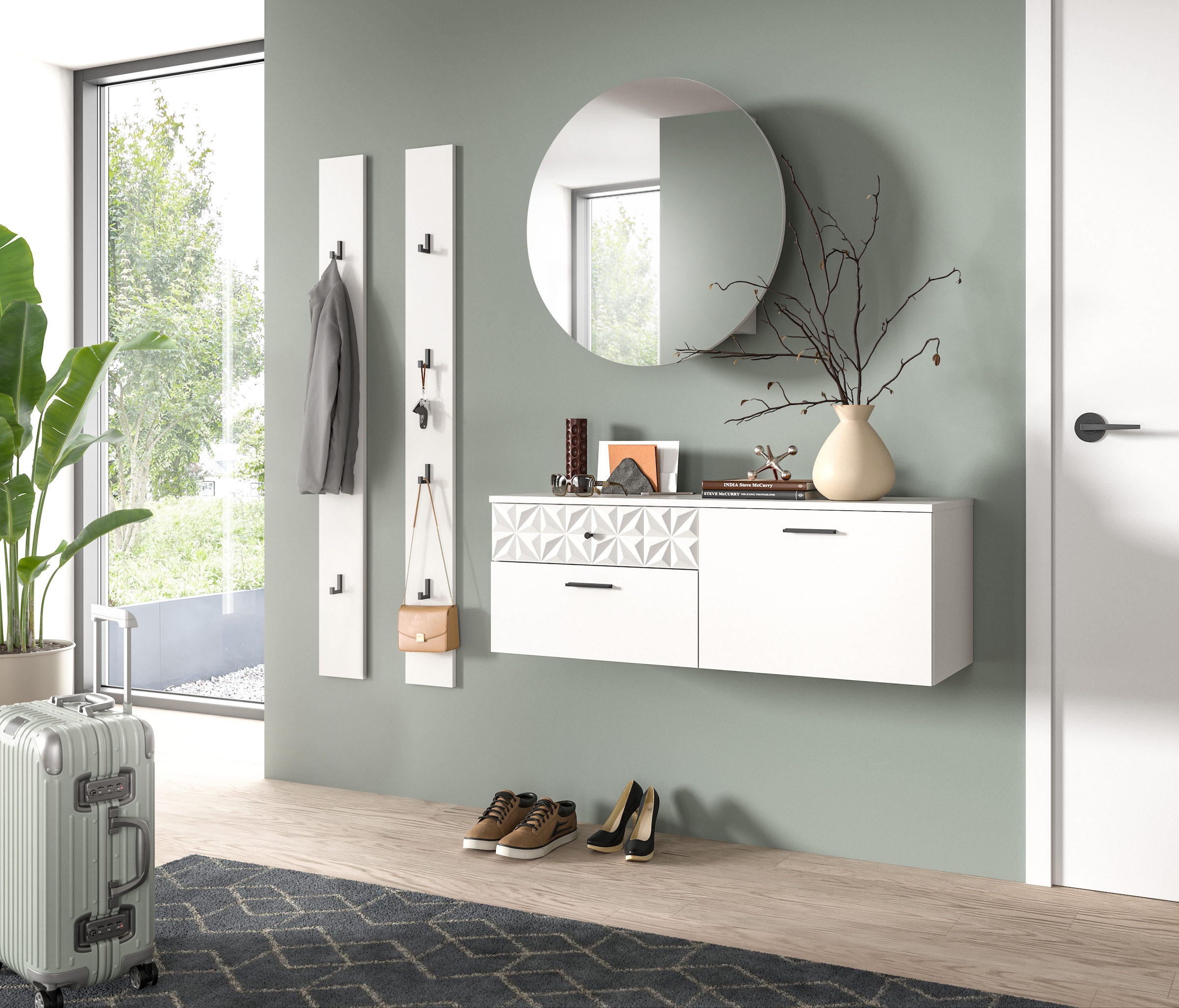 Home affaire Garderoben-Set »VICENZA, 4-tlg., mit foraler Ornamentabsetzung in der Front« 4 Stk. tlg.