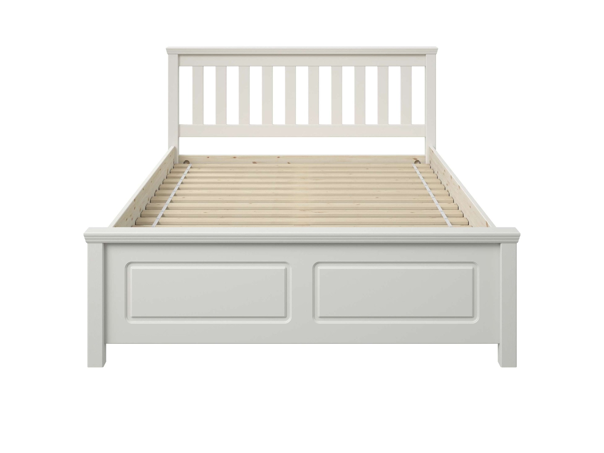 GOODproduct Lit »Fredegard, skandinavischer Stil, vielseitig kombinierbar, 2 Breiten« 180er oder 140er Breite,  teilmassiv, Sprossen am Kopfteil, mit Lattenrost, Kassettenoptik