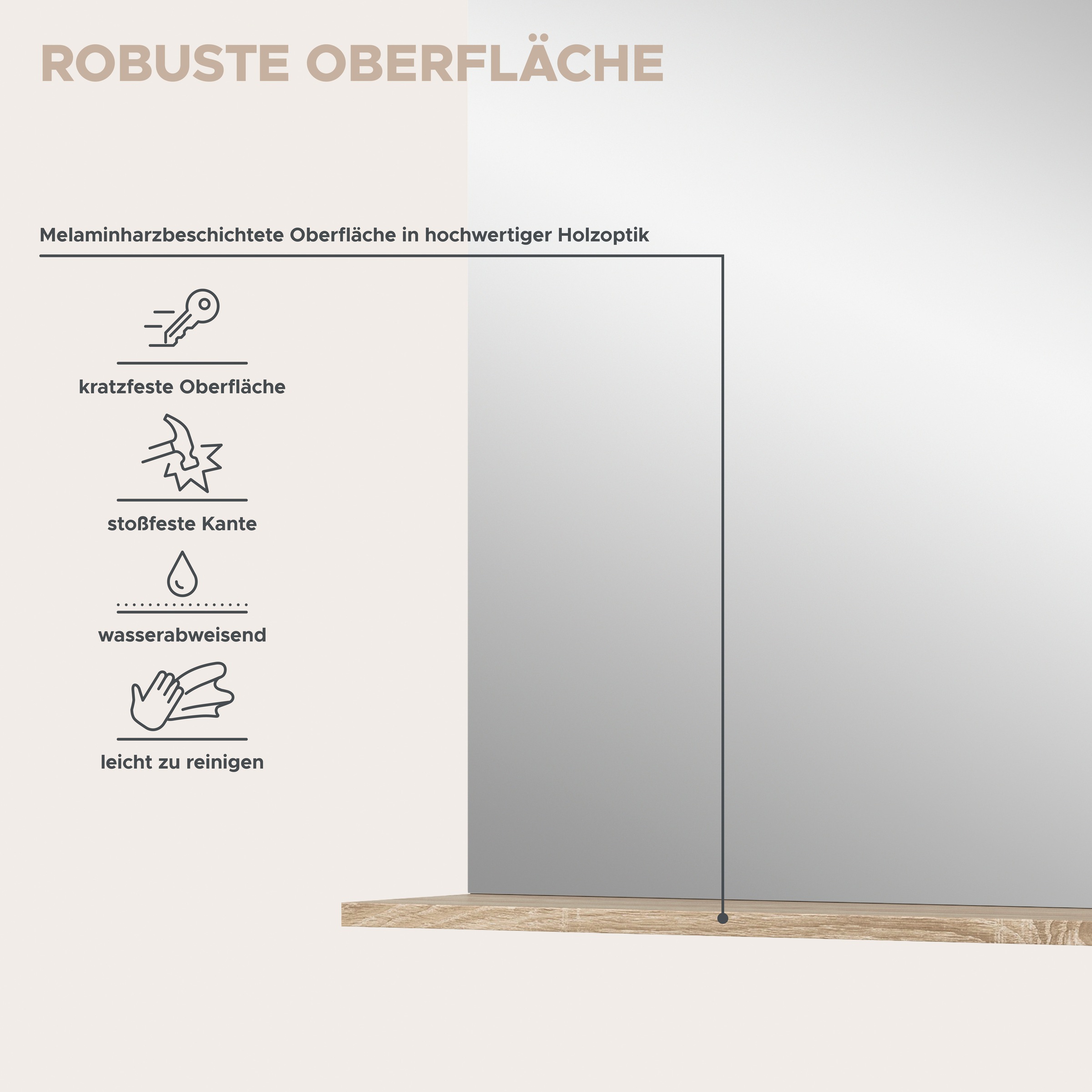 welltime Miroir de salle de bain »SIENA, Breite 60cm, 1 Ablageboden, hochwertiges Spiegelglas« disponible en plusieurs couleurs, meubles de salle de bain, miroir, salle de bain