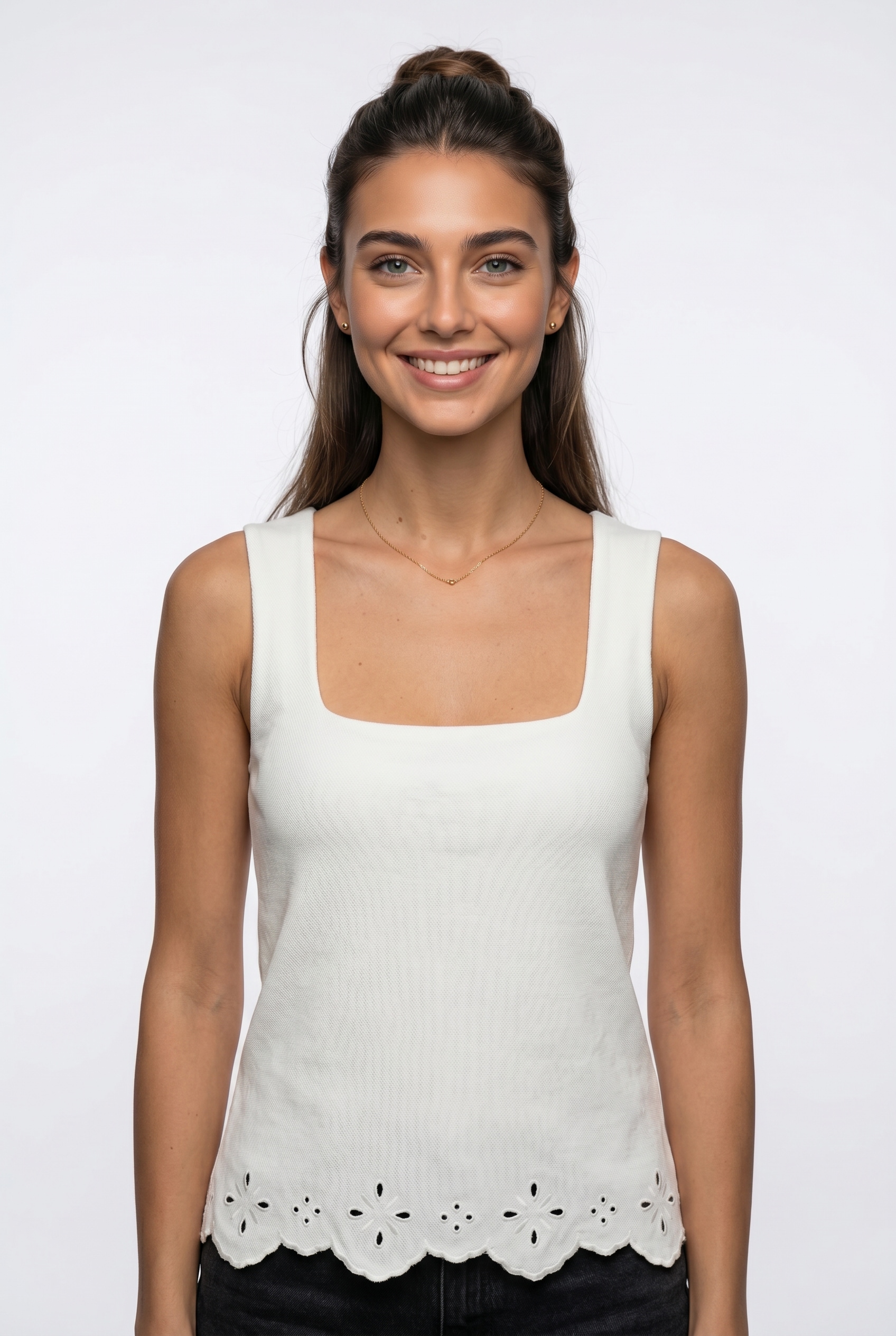 Vero Moda Top en dentelle »VMLOUISE SL SQUARE NECK TOP JRS« coton, coupe régulière