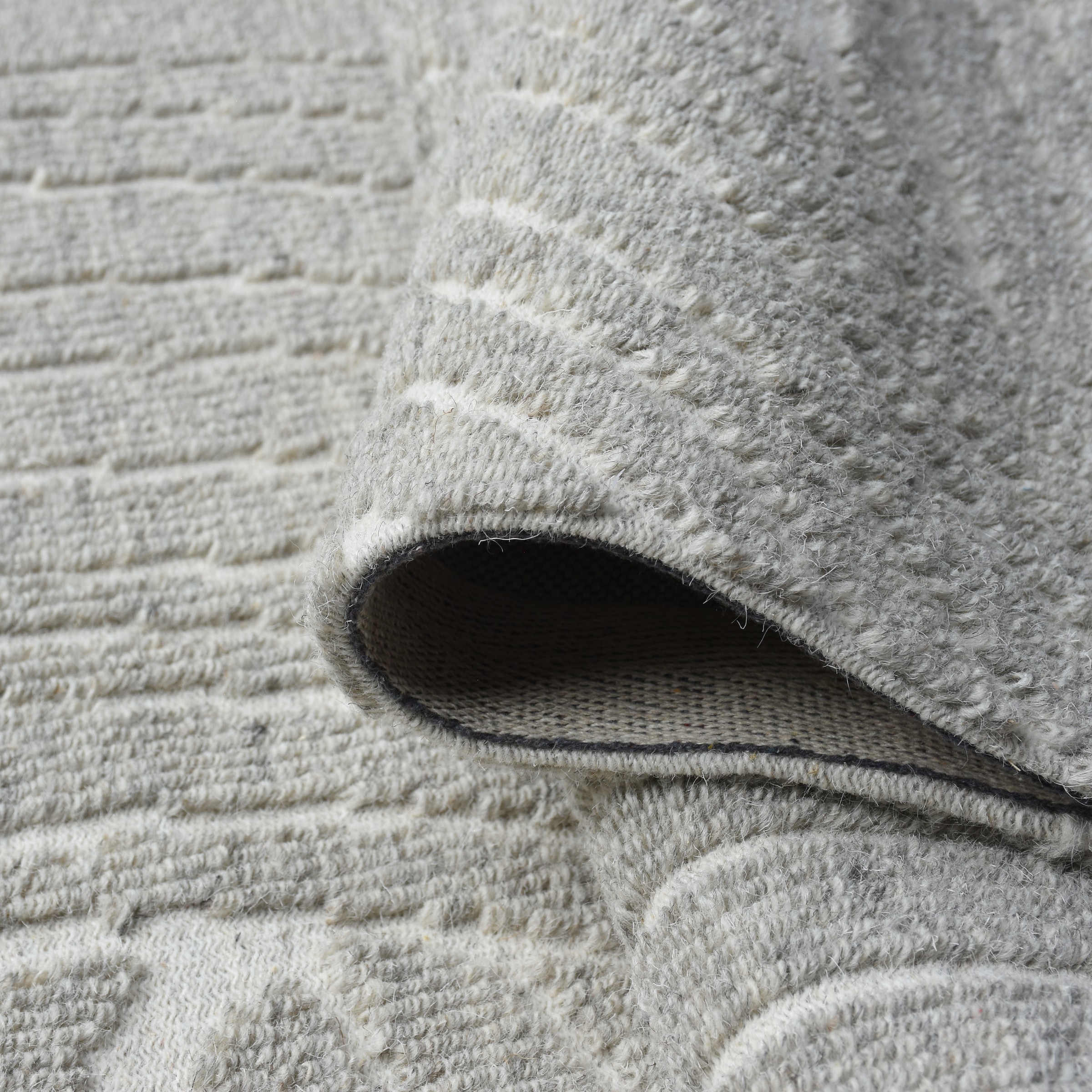 my home Tapis en laine »Falun, Wolle, Hoch-Tief-Struktur, maschinell gewebt« Rectangulaire 12 mm Höhe einfarbig, Wolle, Teppich, Wohnzimmer, Schlafzimmer, Esszimmer