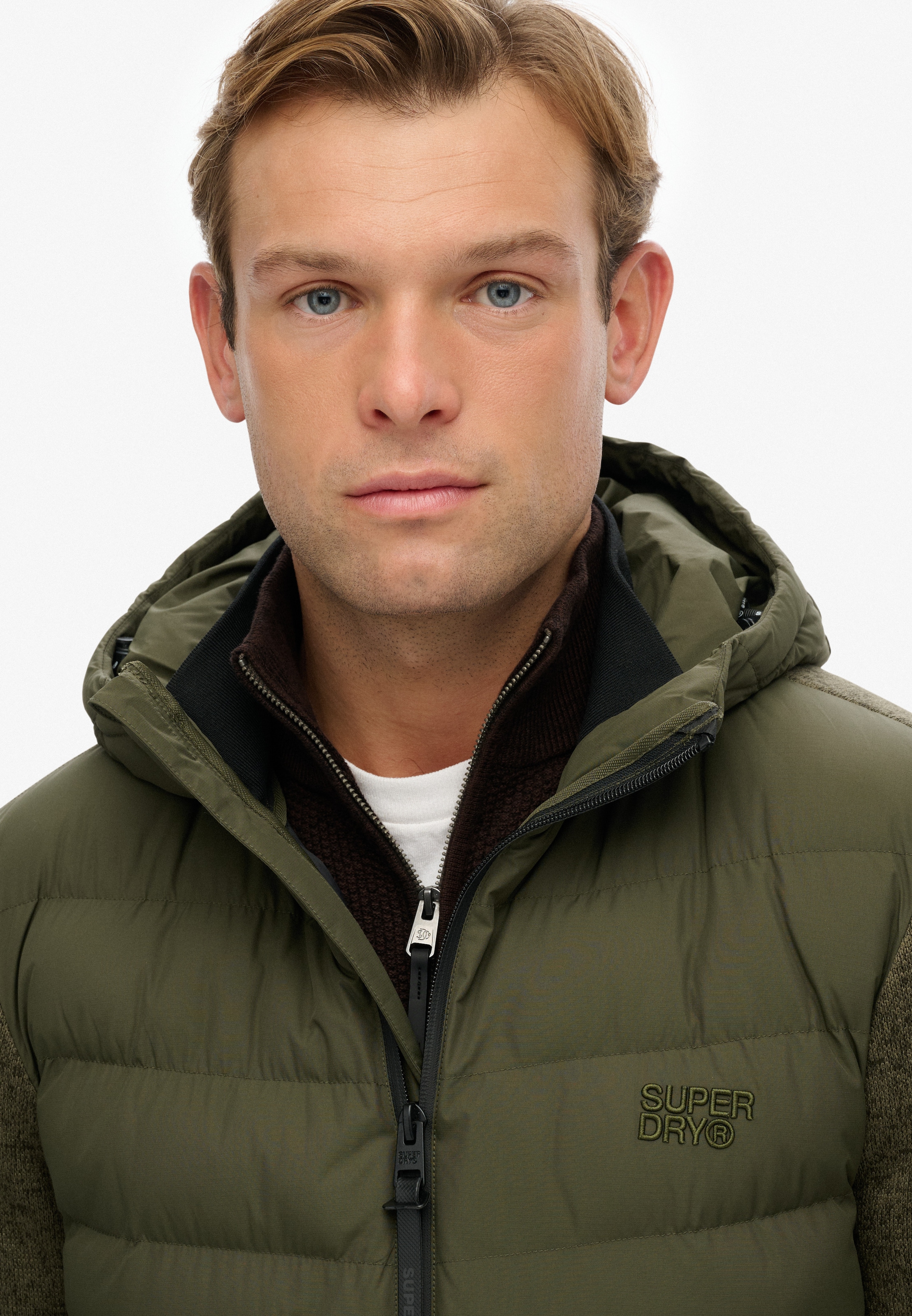 Superdry Veste matelassée »HOODED STORM KNIT HYBRID JKT« mit Kapuze