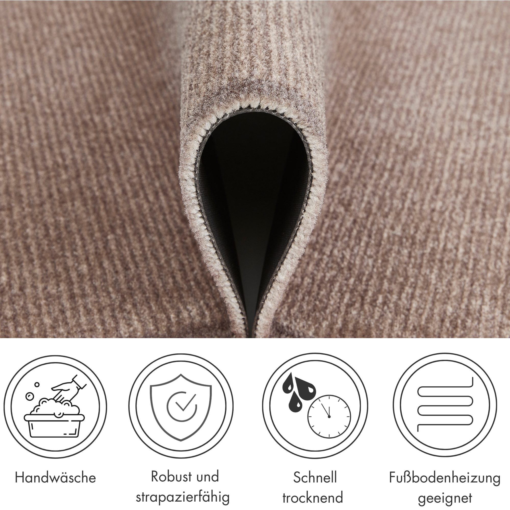 Barbara Becker Fussmatte »Gentle Schmutzfangmatte & Läufer, Made in Belgium« rechteckig 7 mm Höhe Schmutzfangteppich, Schmutzmatte, dezentes Streifen Design, waschbar