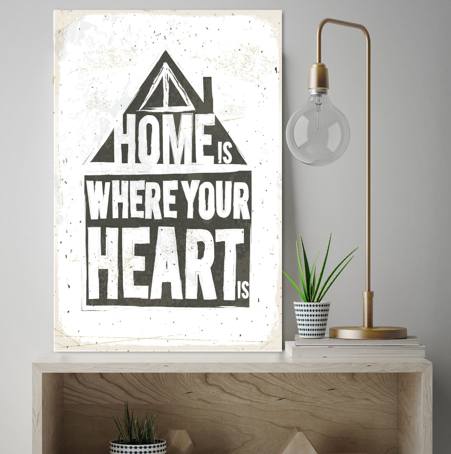 queence Metallbild »Heart« Schriftzug | Schriftzüge | Sprüche | Sprüche & Texte 1 Stk. tlg. Stahlschild, Blechschild, Sprüche, Texte, Zuhause, Heimat