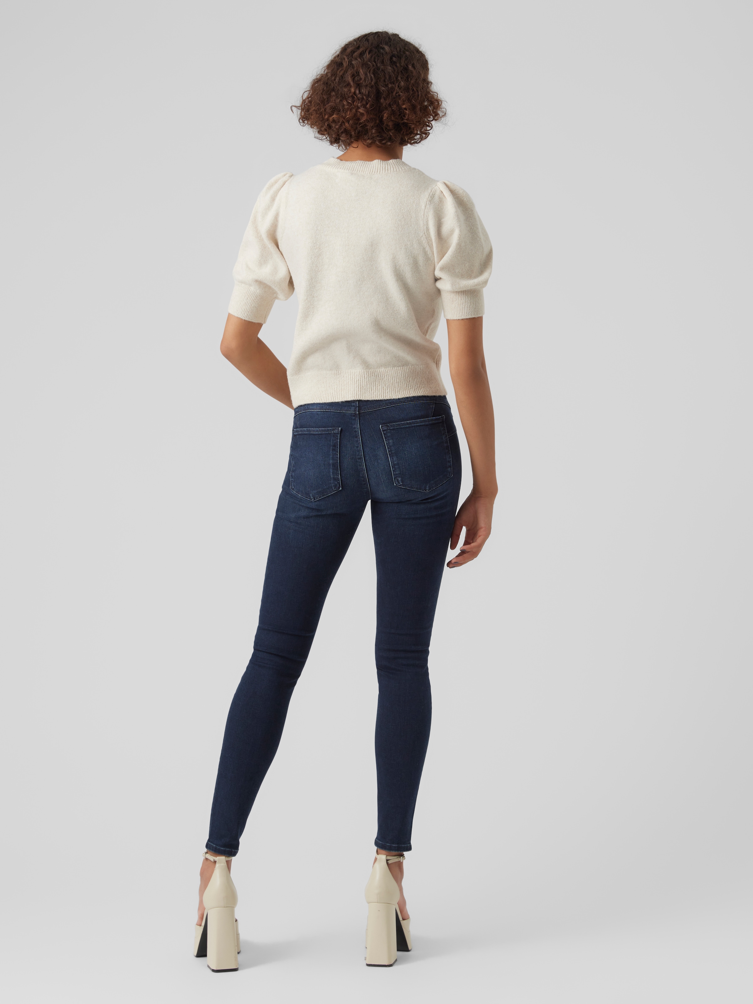 Vero Moda Pull à col rond »VMDOFFY 2/4 O-NECK PULLOVER GA NOOS«, mit kurzen Puffärmeln
