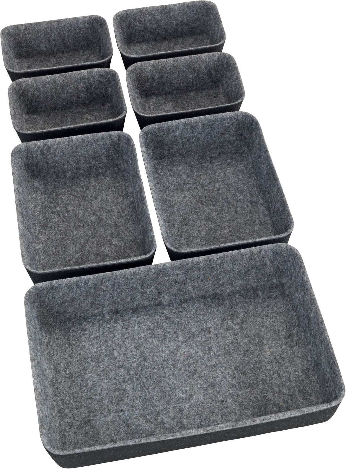 WENKO Organiseur boîtes de rangement pour tiroirs, 3 tailles, feutre polyester recyclé