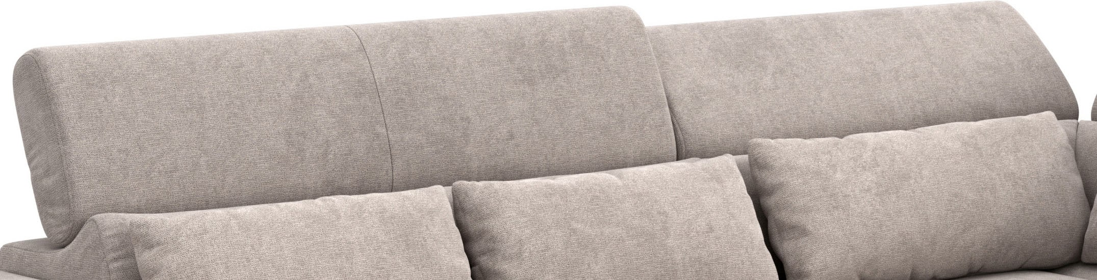 COTTA Canapé d'angle »Jade L Form, B: 270 cm, mit Kopfteilverstellung & Nierenkissen« optional elektr. Sitztiefenverstellung