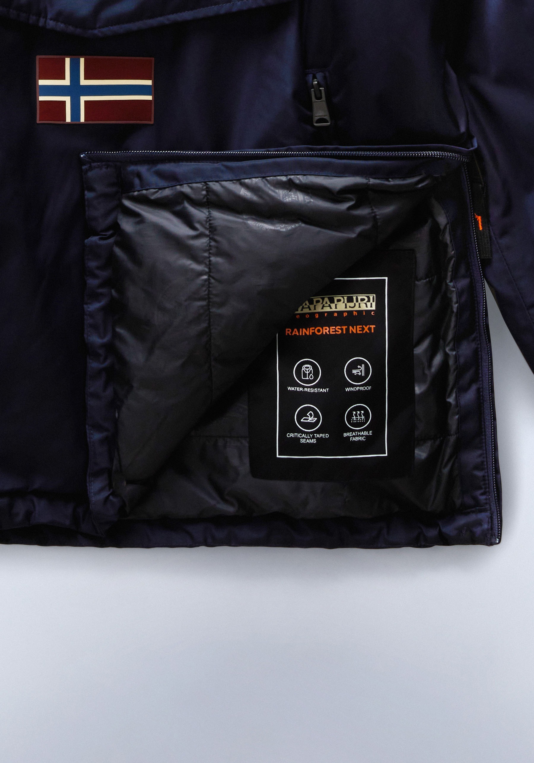 Napapijri Anorak »RAINFOREST« mit Kapuze regular fit, mit seitlichen Reissverschluss, Belüftungsösen,