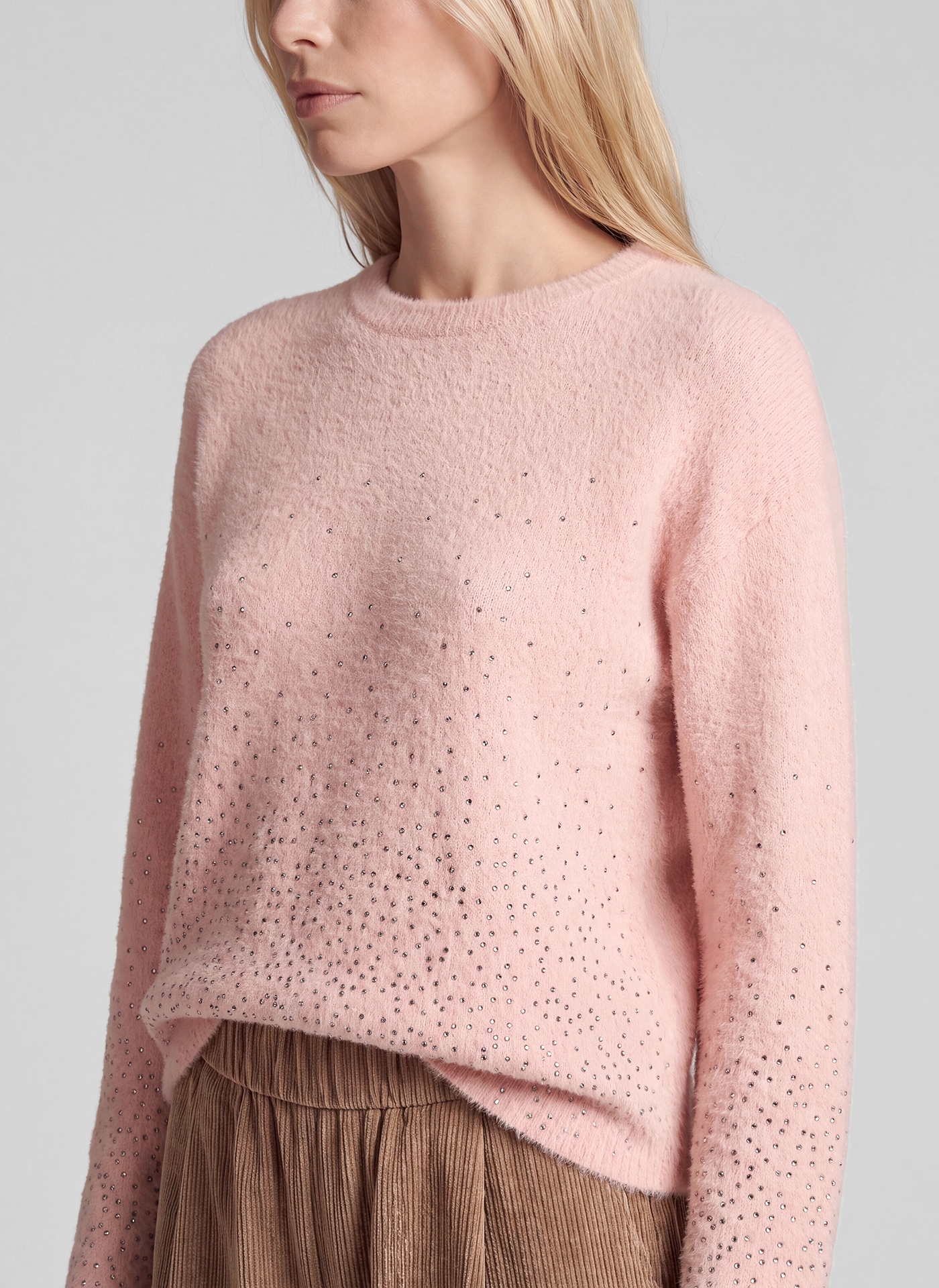 Rabe Pull en tricot mit Glitzersteinen / Woll-Anteil