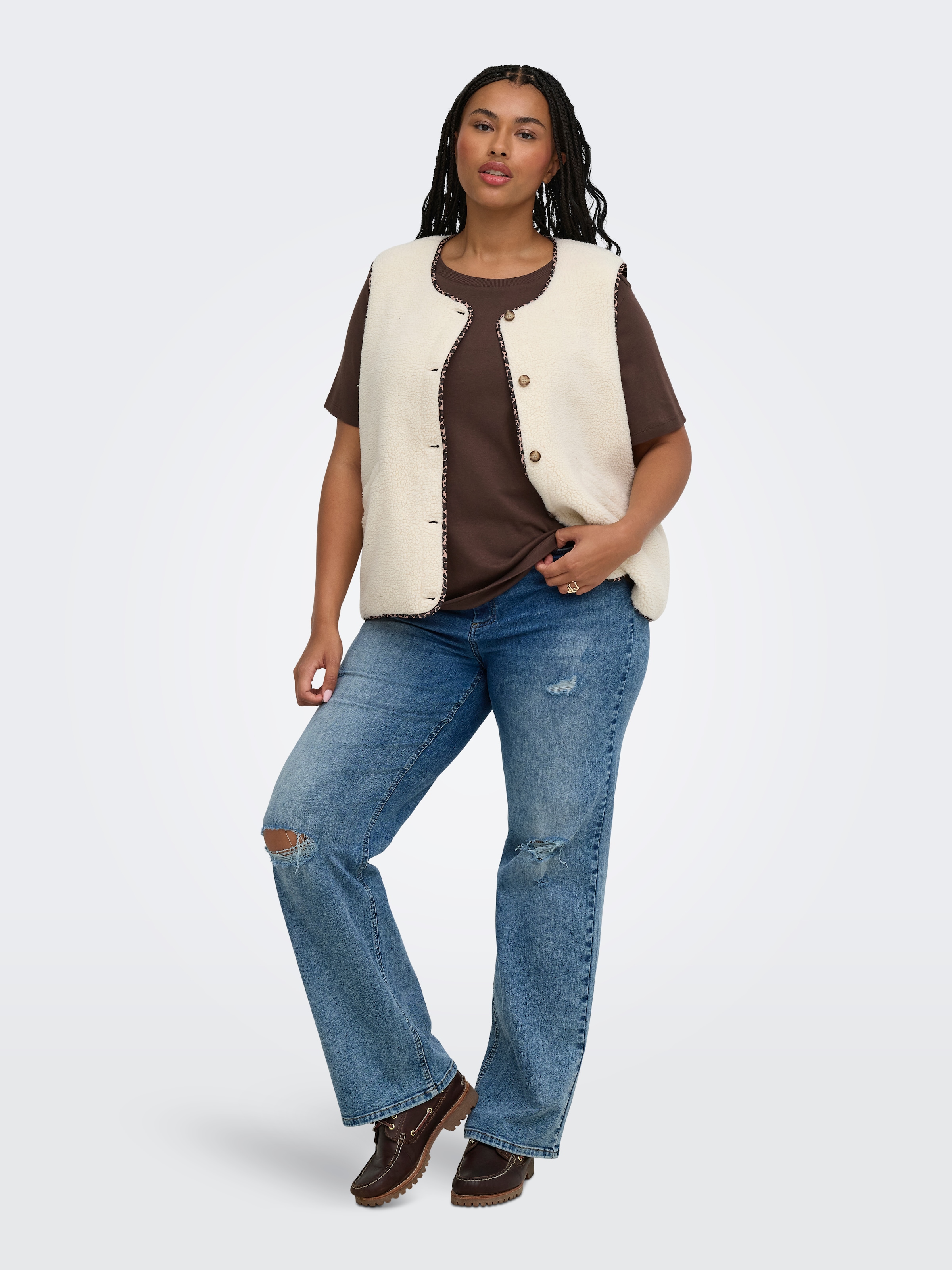 ONLY CARMAKOMA Plüschweste »CARBABY TEDDY VEST PNT« Kunstfaser