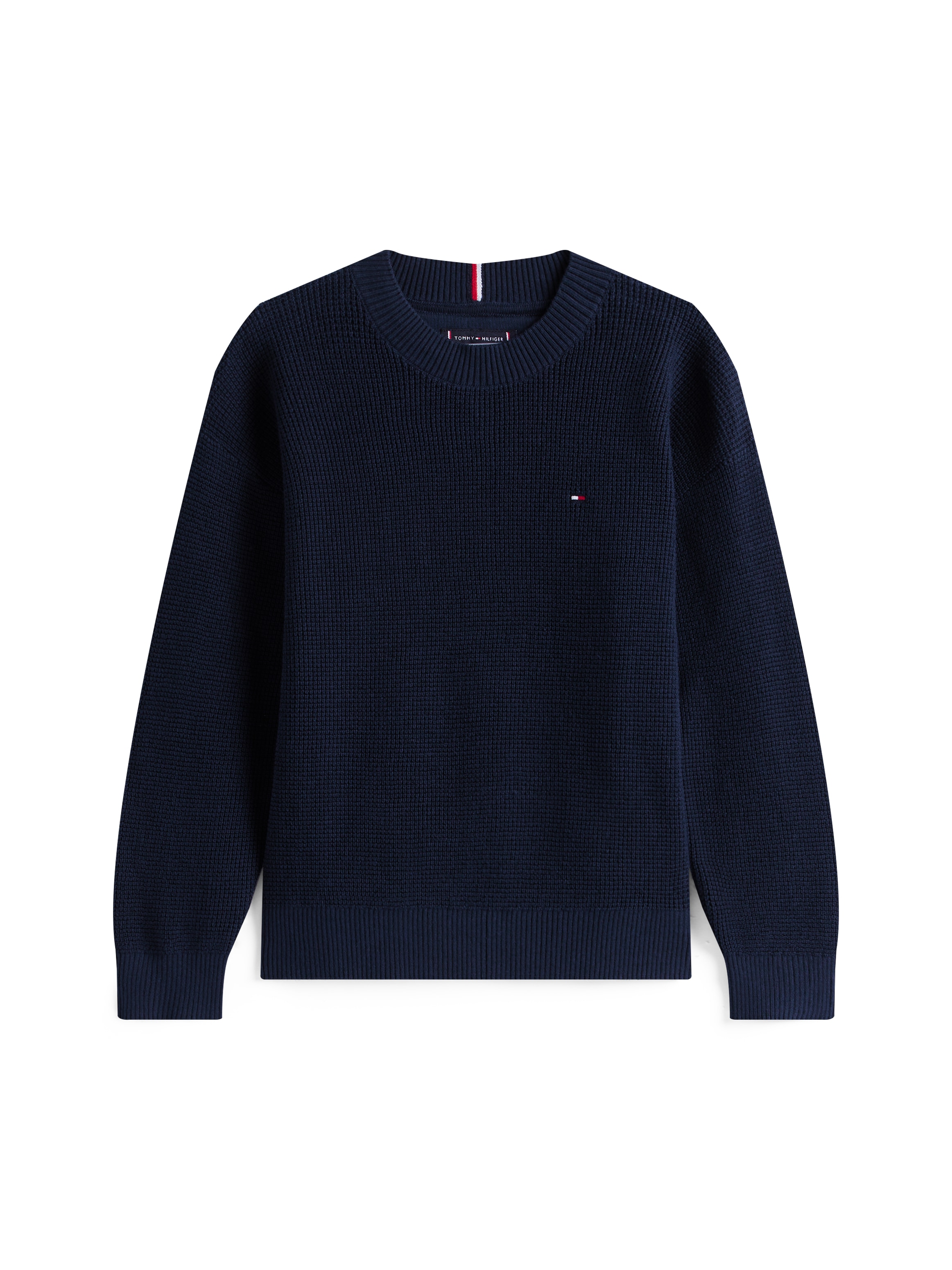 Tommy Hilfiger Pull à col rond »COTTON TEXTURE SWEATER« für Kinder bis 16 Jahre, Strukturstrick