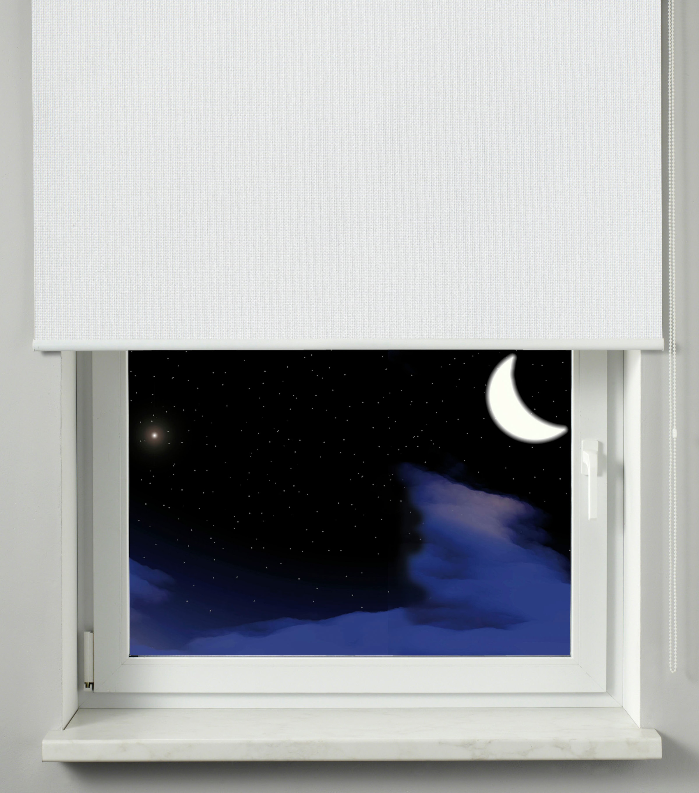 GARDINIA Store à tirage latéral »Uni-Rollo - Thermo Energiesparend« verdunkelnd mit Bohren freihängend Abschlussprofil in weiss