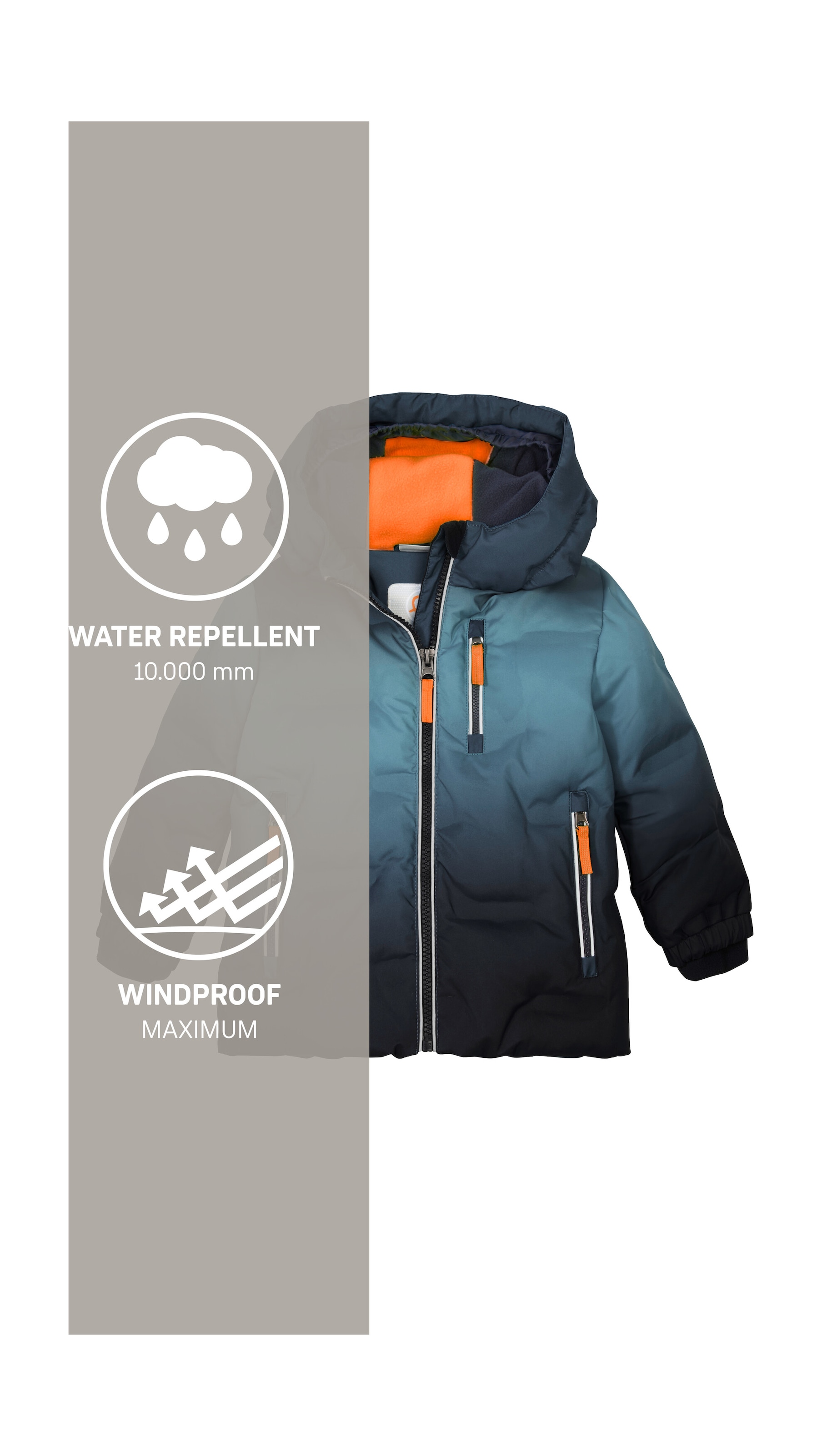 first instinct by killtec Veste matelassée »FISW 39 MNS QLTD JCKT« veste enfant coupe-vent, déperlante, avec polaire et pare-neige
