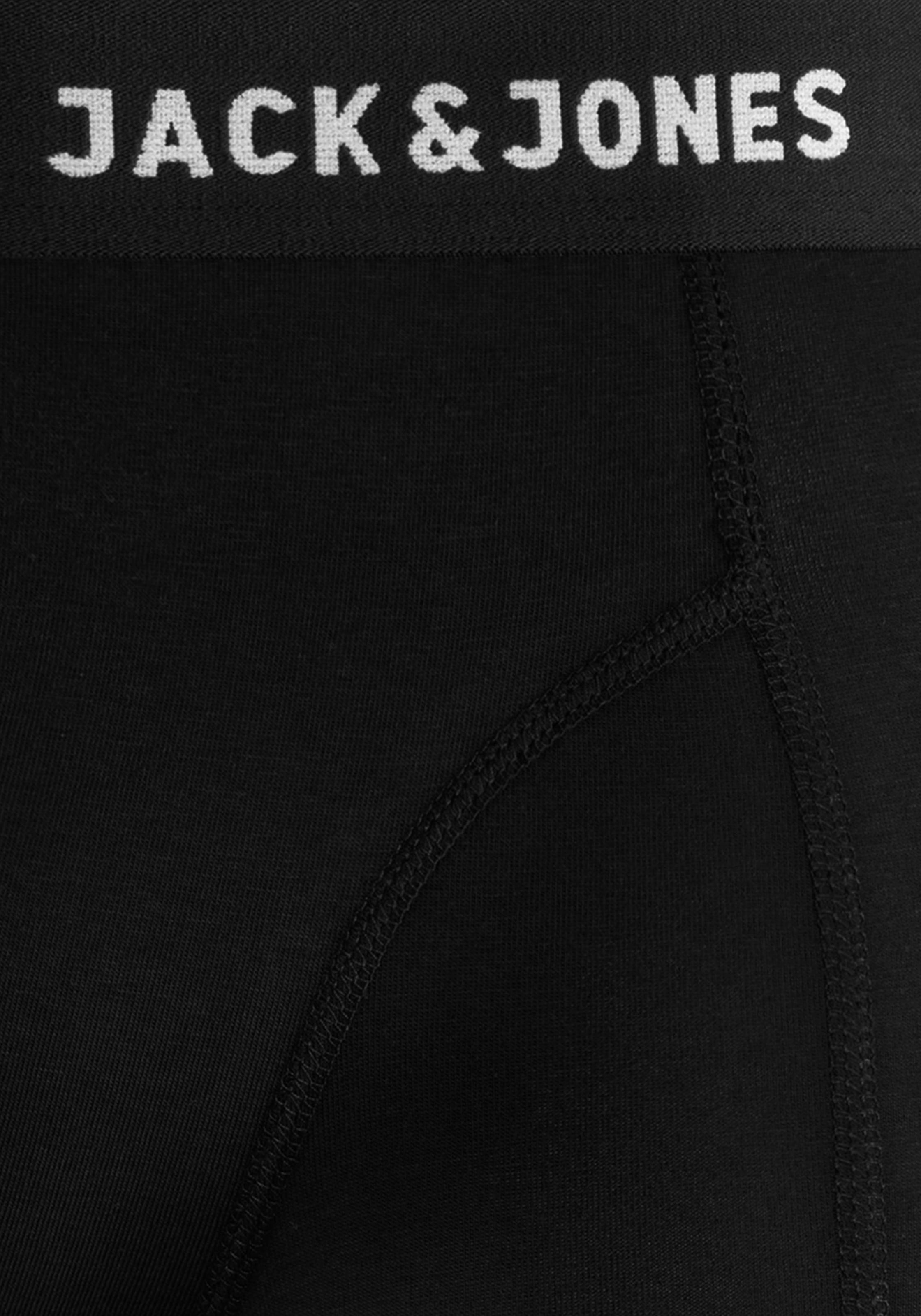 Jack & Jones Boxer »JACANTHONY  im 3er Pack mit Logo-Bund und weichem Griff« Packung, 3 Stk. unifarben mit Farbeinsatz, modisch, eng anliegend, Baumwollmischung