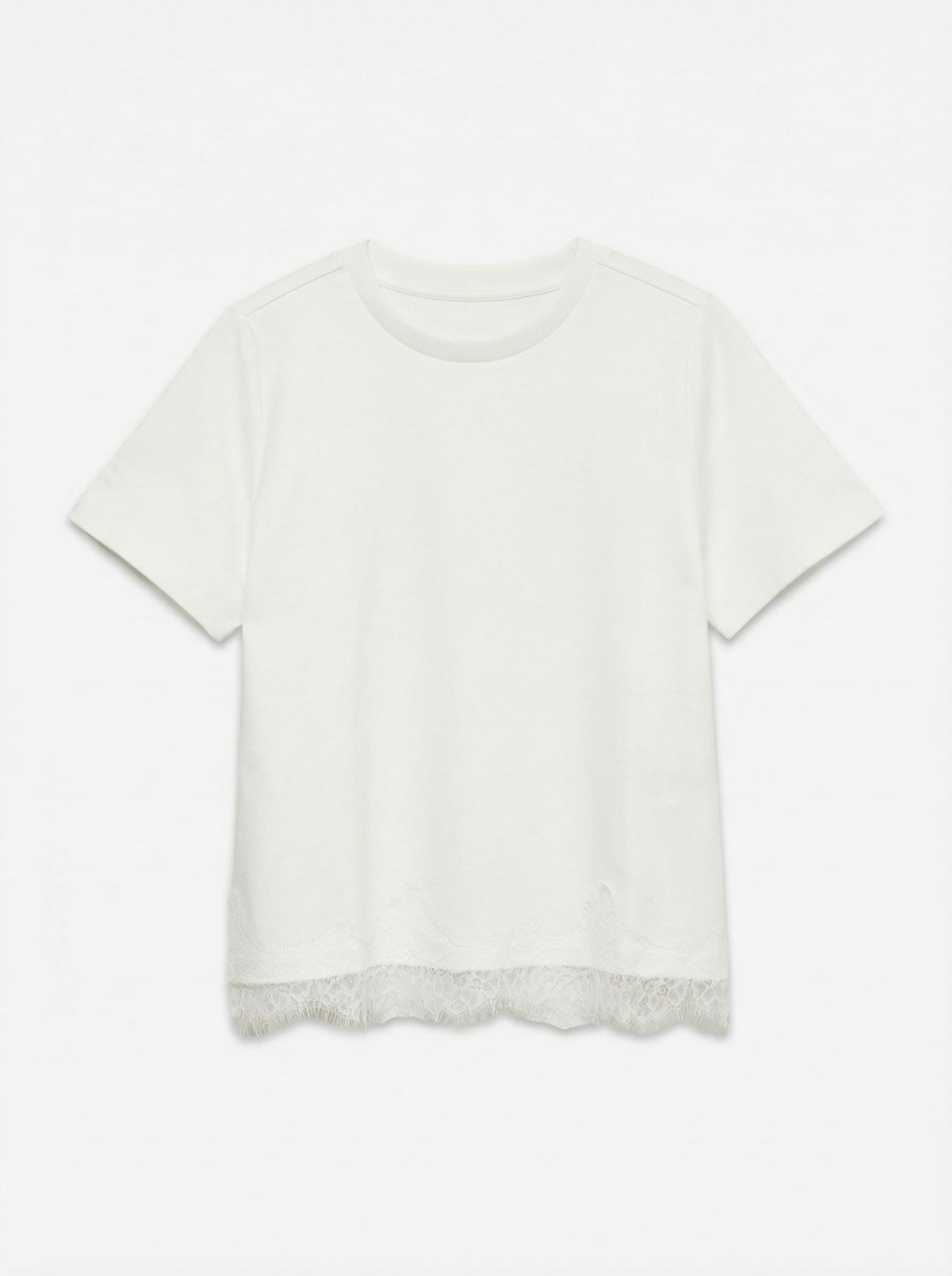 Vero Moda T-shirt à manches courtes »VMSARA METTE LACE SS T-SHIRT JRS NOOS« coton, coupe régulière