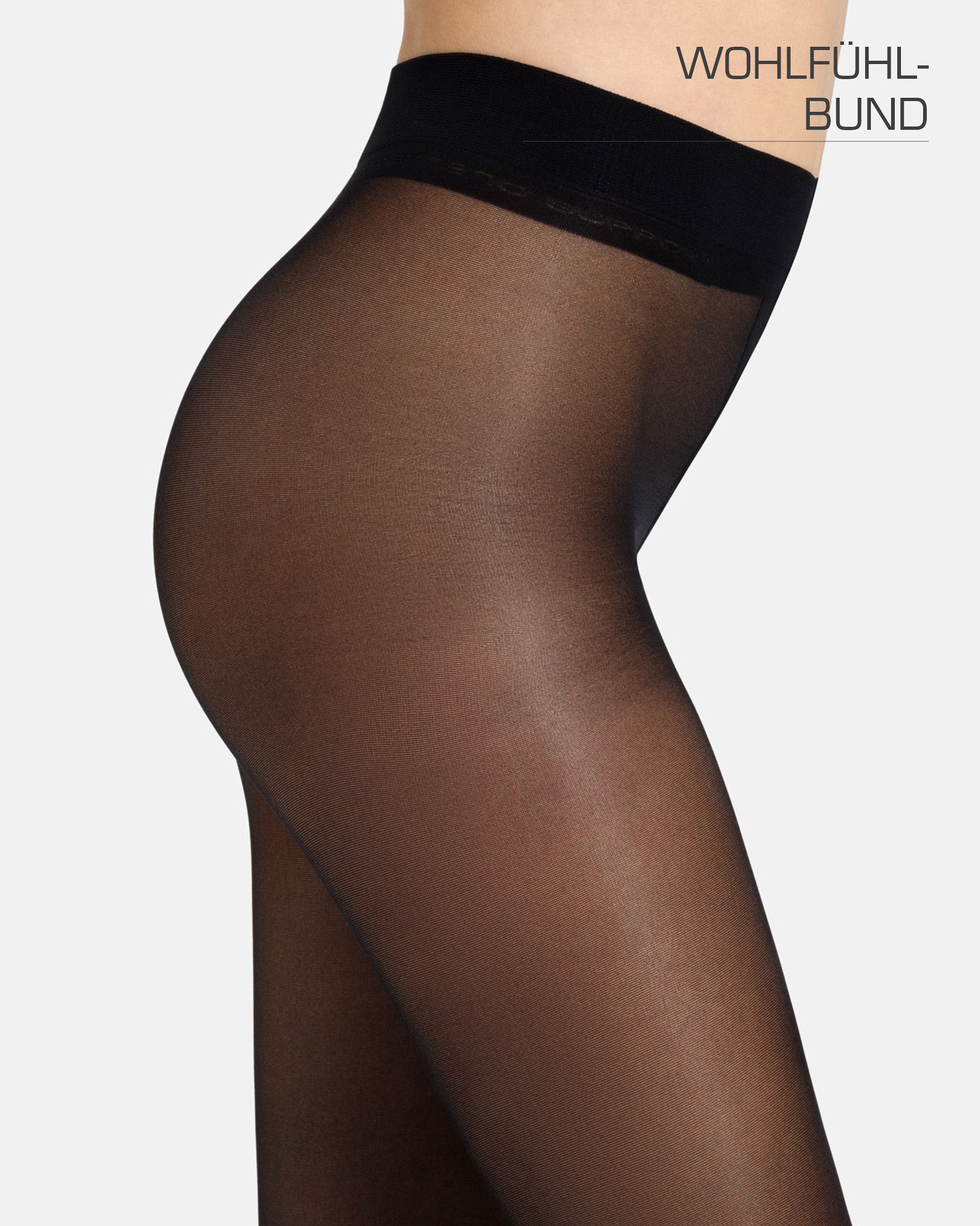 Camano Collants fins 40 2 Stück,  Vorgeformter Fuss mit verstärkter Ferse und Fussspitze