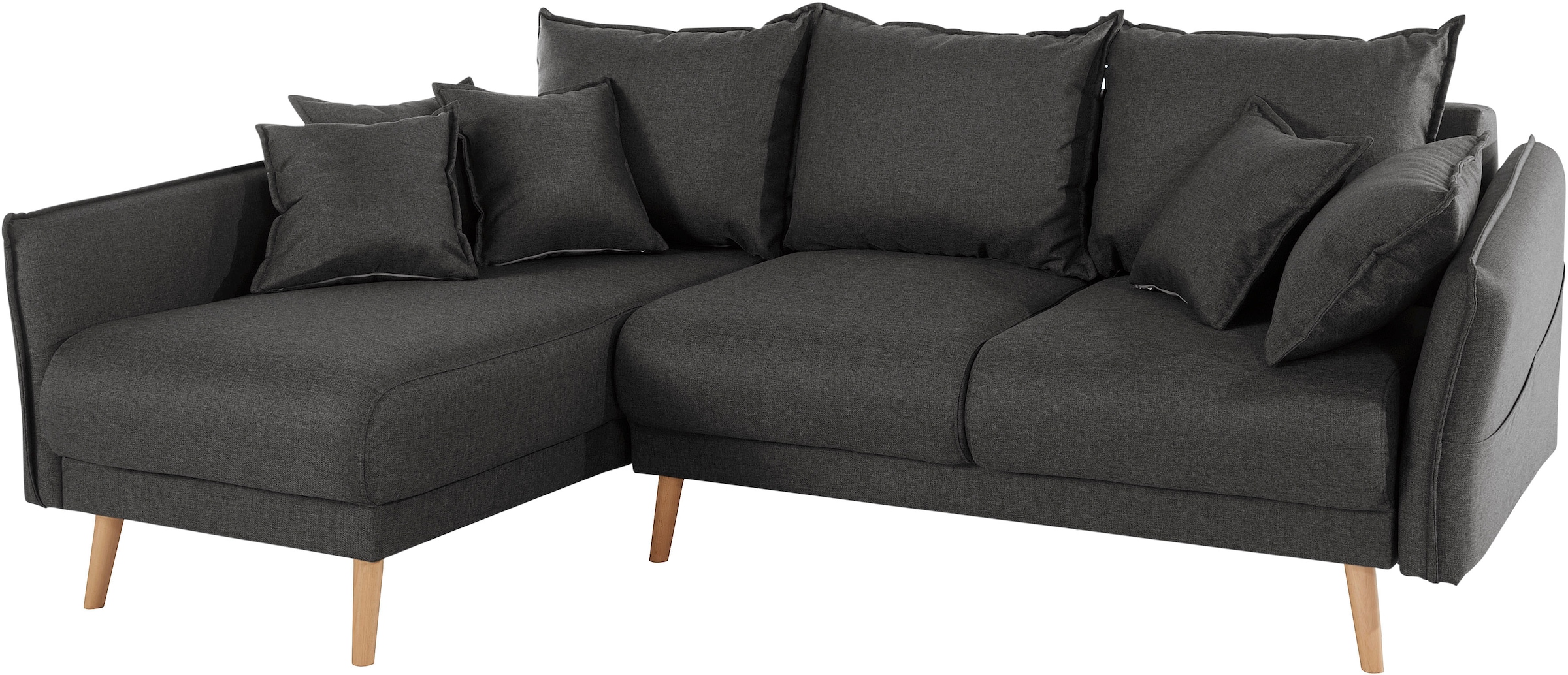 Home affaire Canapé d'angle »Granbo L-Form« incl. Bettfunktion und Bettkasten, Federkern-Polsterung, Seitentasche