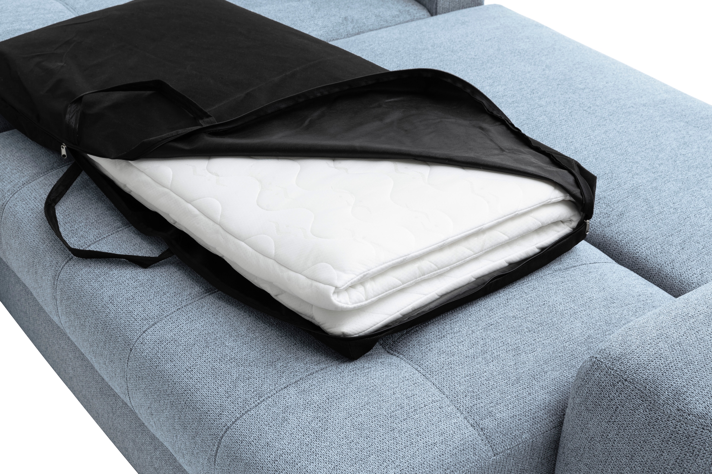 Mr. Couch Canapé d'angle »Mykonos, L-Form, Dauerschläfer« Mit Boxpring-Taschenfederkern