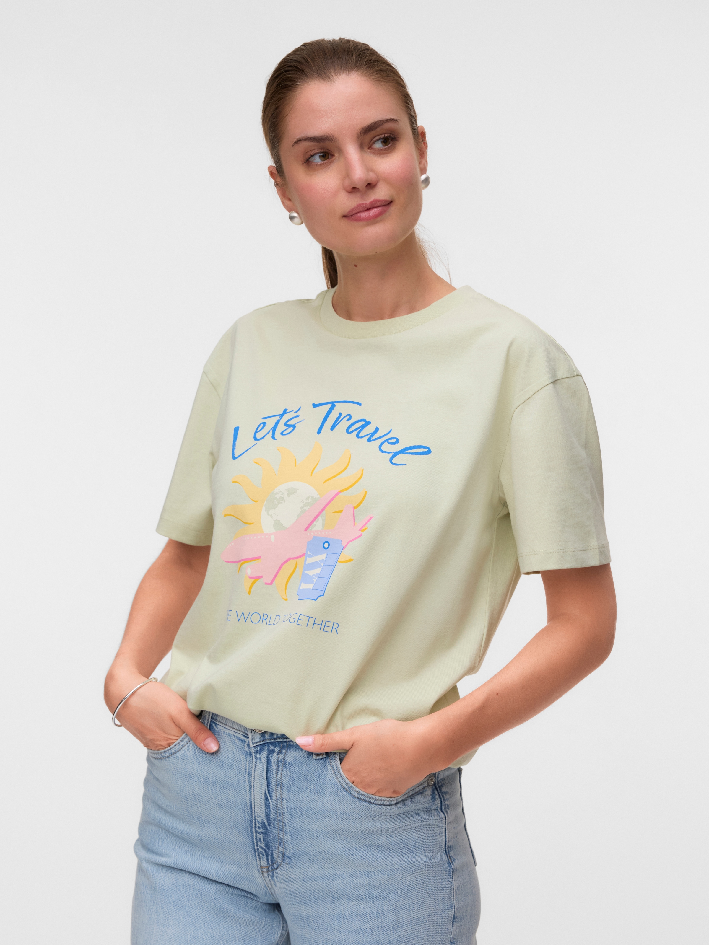 Vero Moda T-Shirt »VMNINNA MIA SS TOP BOX JRS« Baumwolle, Rückenprint