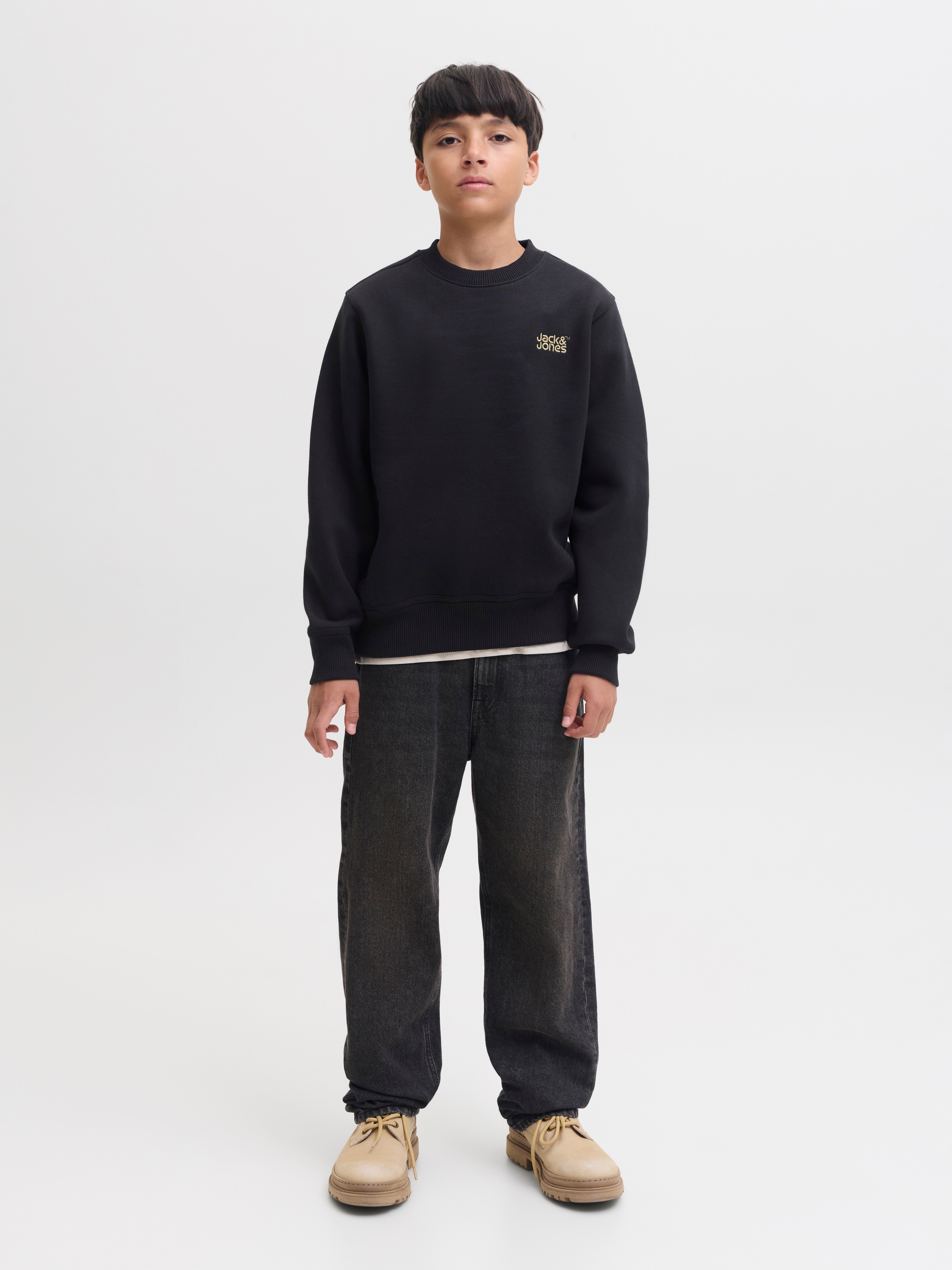 Jack & Jones Junior Sweat-shirt »JJECOLTON SWEAT CREW NECK SN JNR«, mélange de coton, coupe ample
