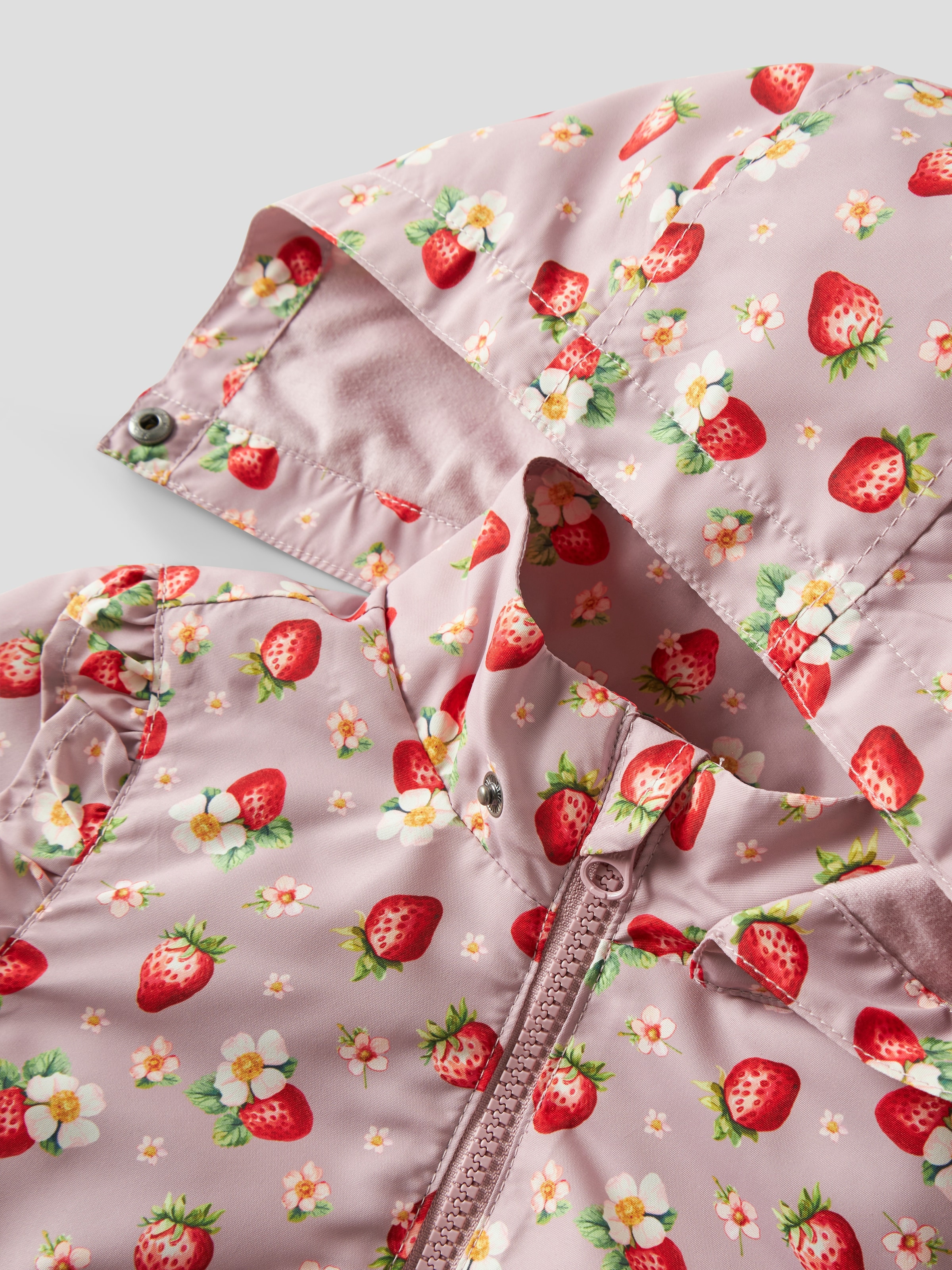 Name It Veste d'extérieur »NMFMAXI JACKET LI FRILL AOP« mit Kapuze