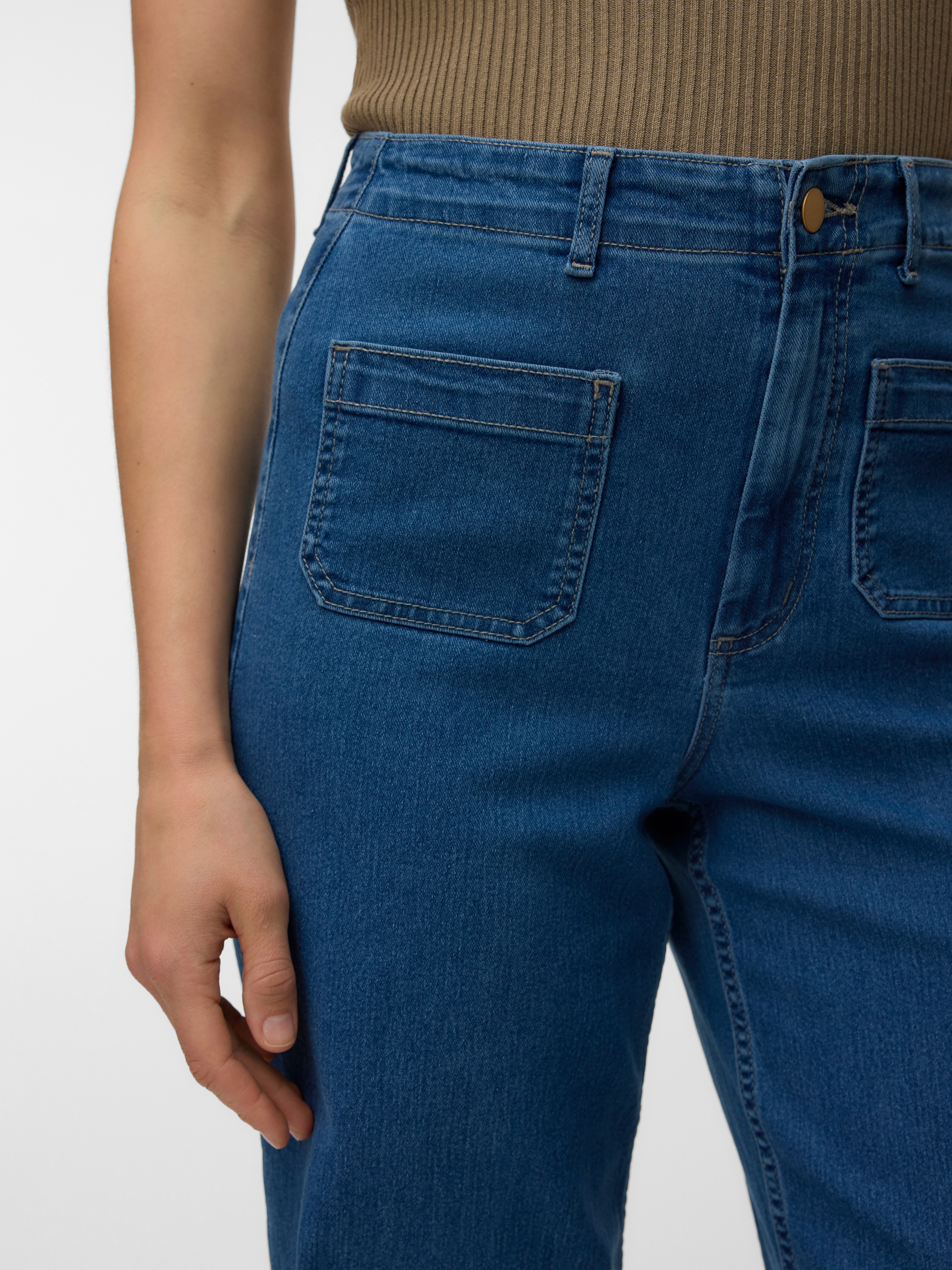 Vero Moda Jeans large »VMKAYLA HR WIDE POCKET J BLUE MIX NOOS« Baumwollmischung, wide fit, high waist