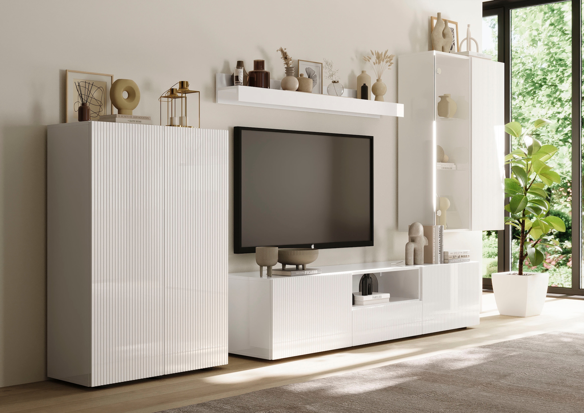 INOSIGN Wohnwand »Rio, 4tlg. Breite 300 cm, modernes, elegantes Wohnzimmer-Set« 4 Stk. tlg.