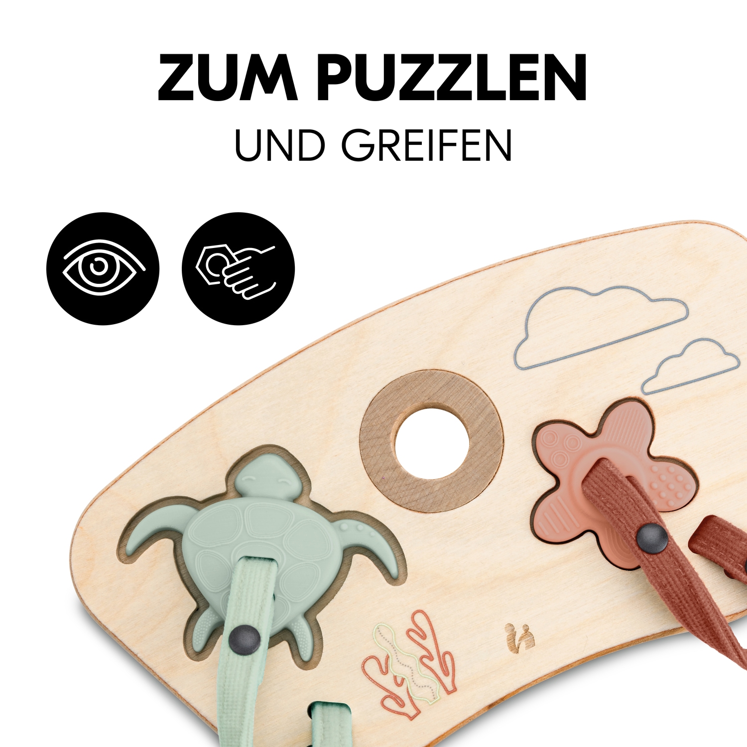 Hauck Puzzle »Play Puzzling S, Turtle & Flower« aus Holz; für Hauck Play Tray; FSC® - schützt Wald