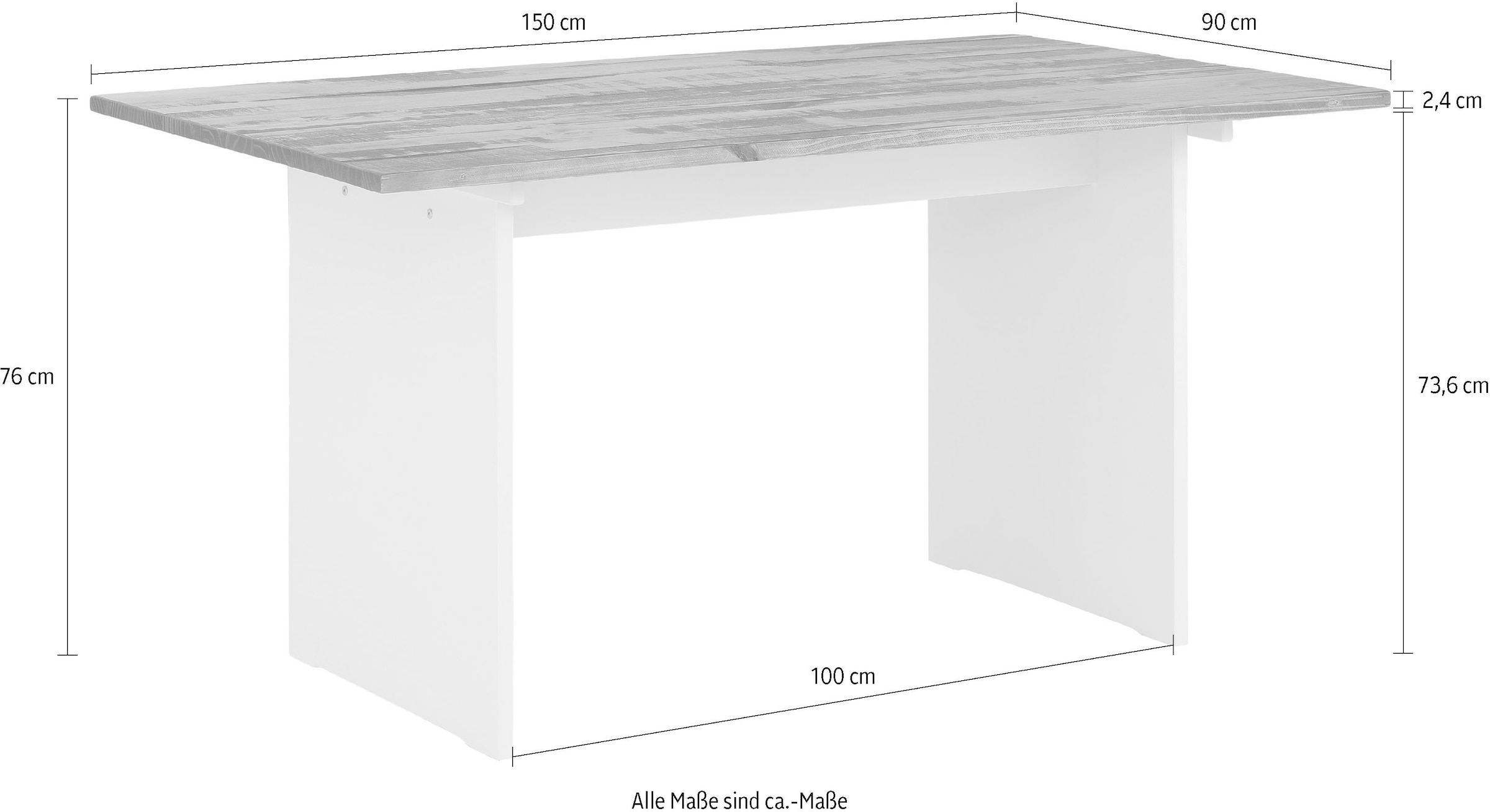 Home affaire Table de salle à manger »Morgan« aus massivem Kiefernholz, in zwei unterschiedlichen Tischbreiten