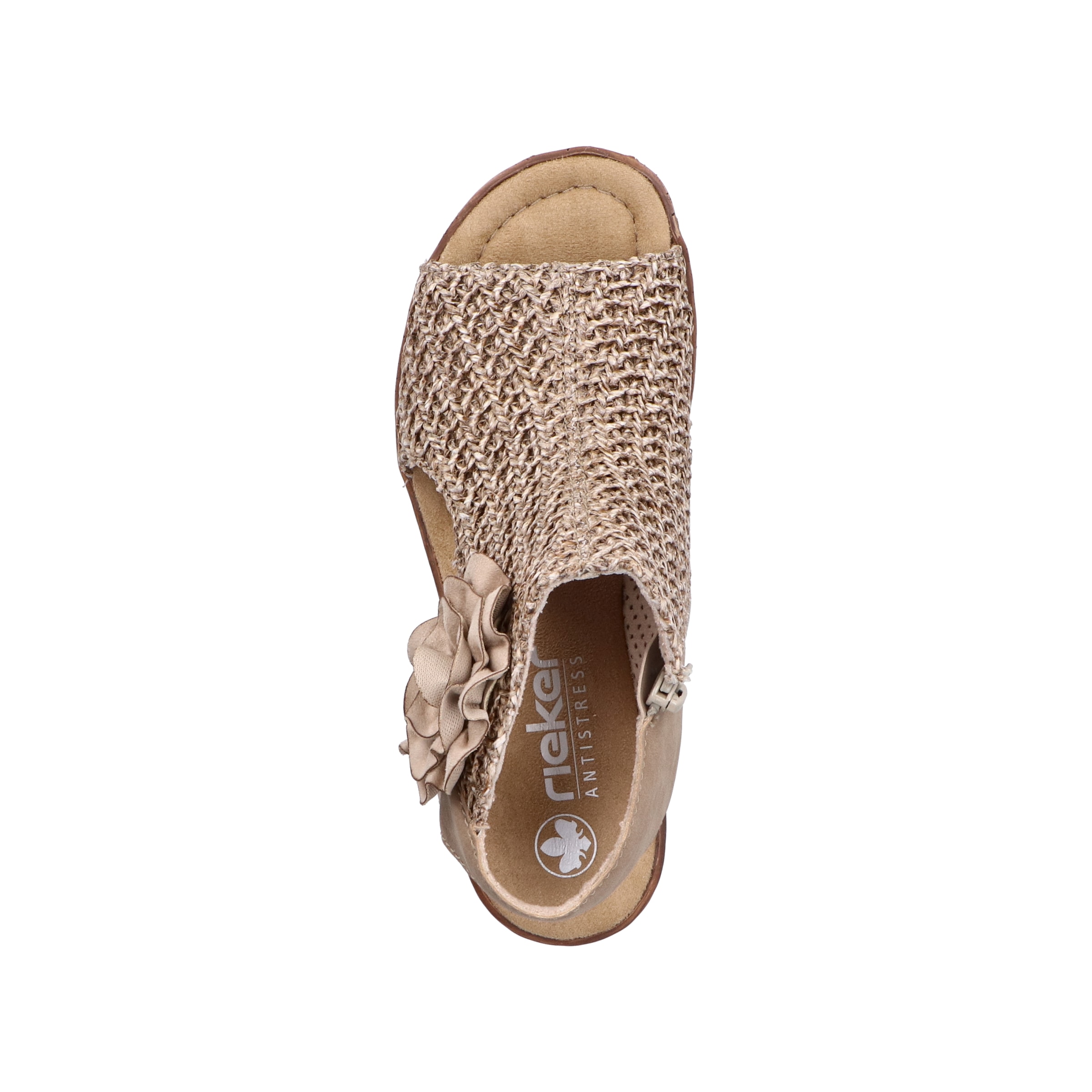 Rieker  Sandale compensée, chaussure d'été, sandalette à plateforme avec fleur