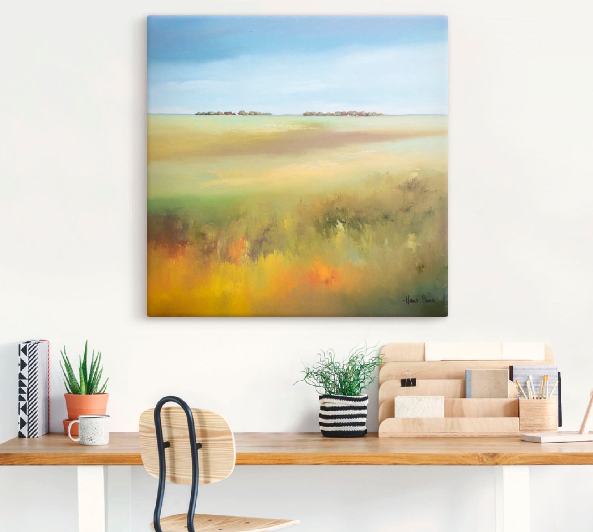 Artland Tableau sur toile »Landschaft I« 1 cuis tlg. auf Holzrahmen gespannt