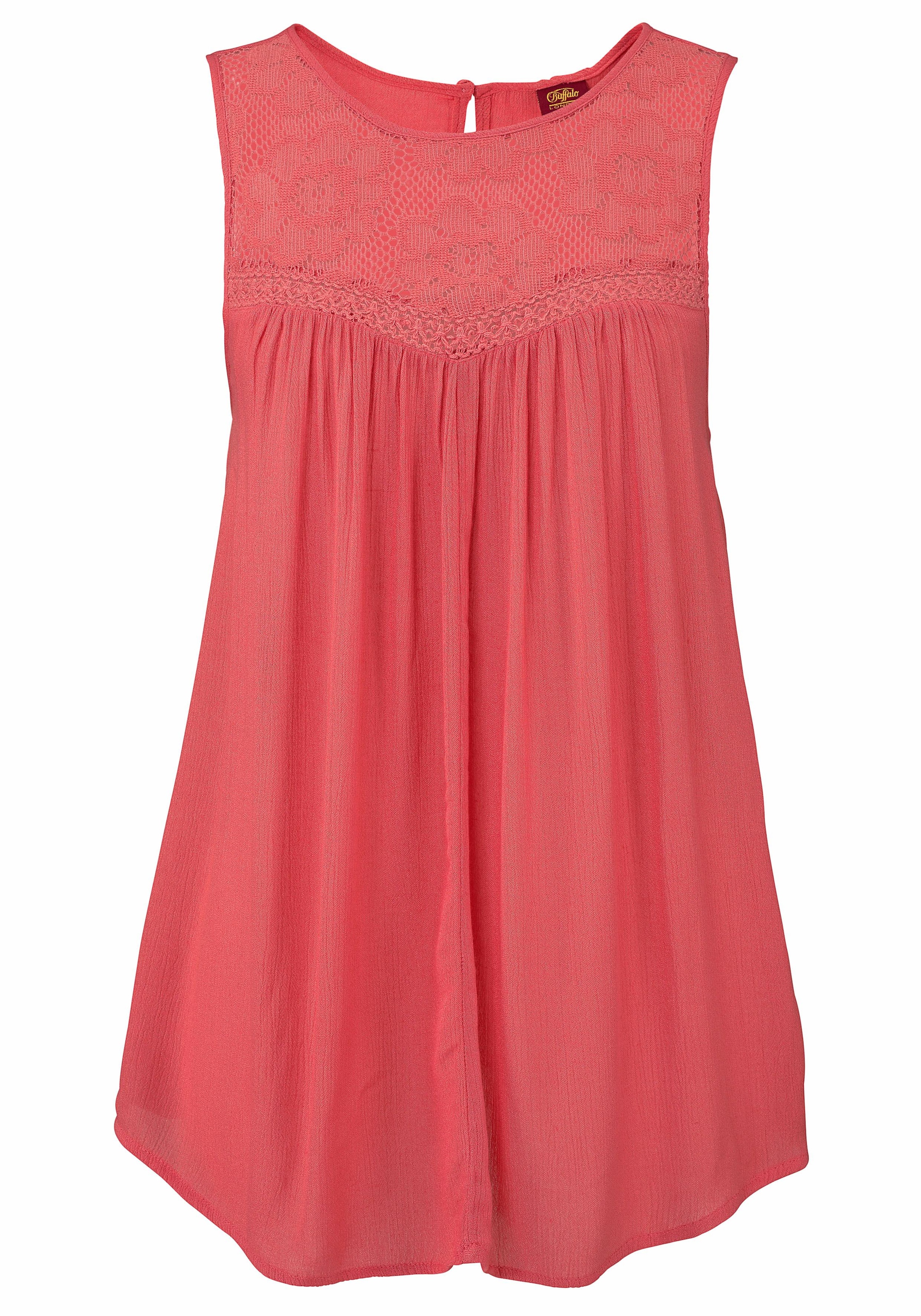 Buffalo Crepebluse mit Spitzeneinsatz, Blusentop, Boho-Style