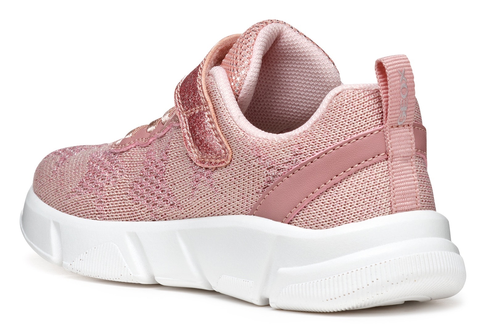 Geox Sneakers »J ARIL GIRL«  , Knitwear Sneaker, Klettschuh mit glitzerndem Klettriegel