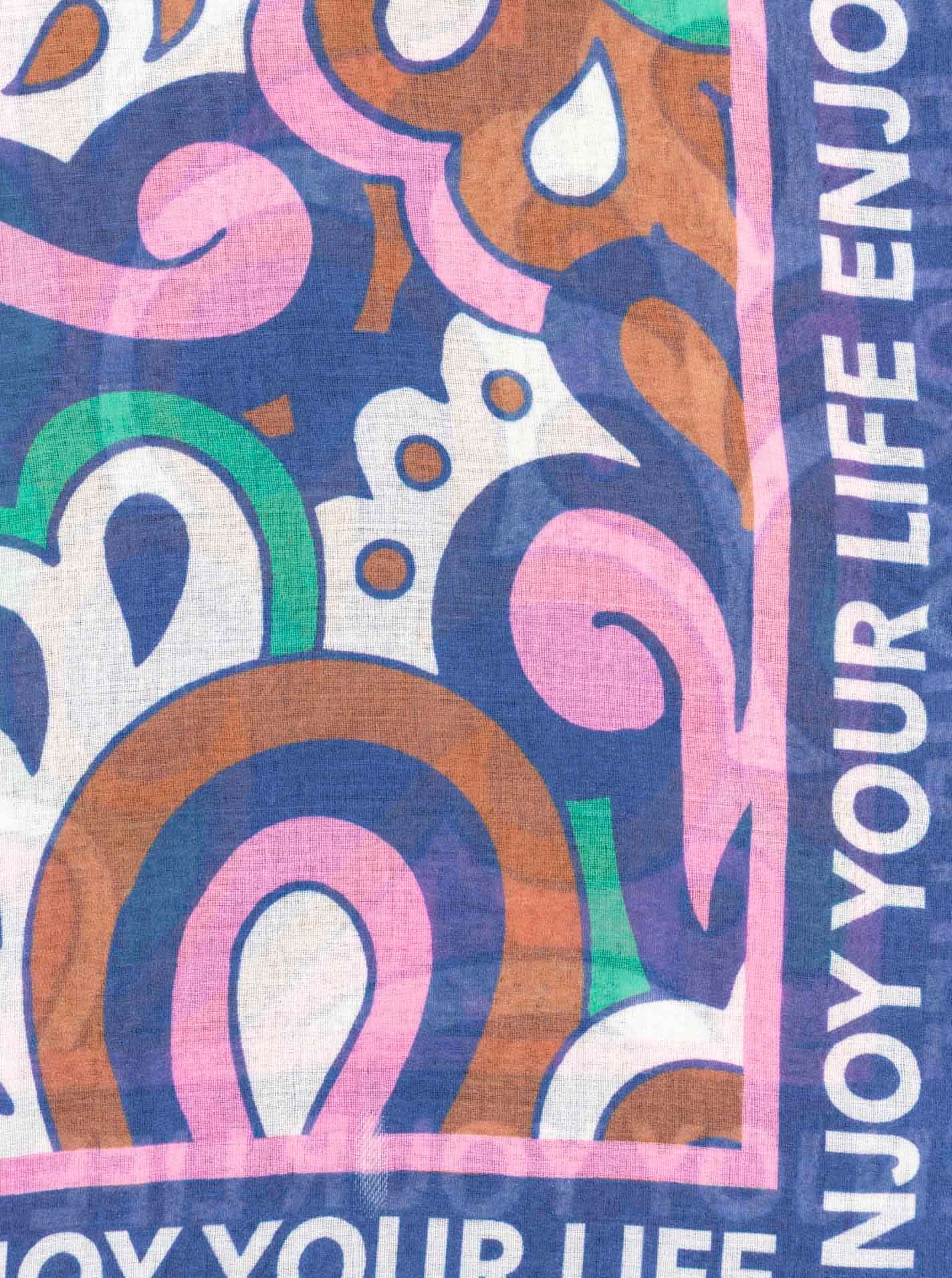 Zwillingsherz Schal »"Flower Paisley"« farbenfroh, transparent, mit Schriftzug